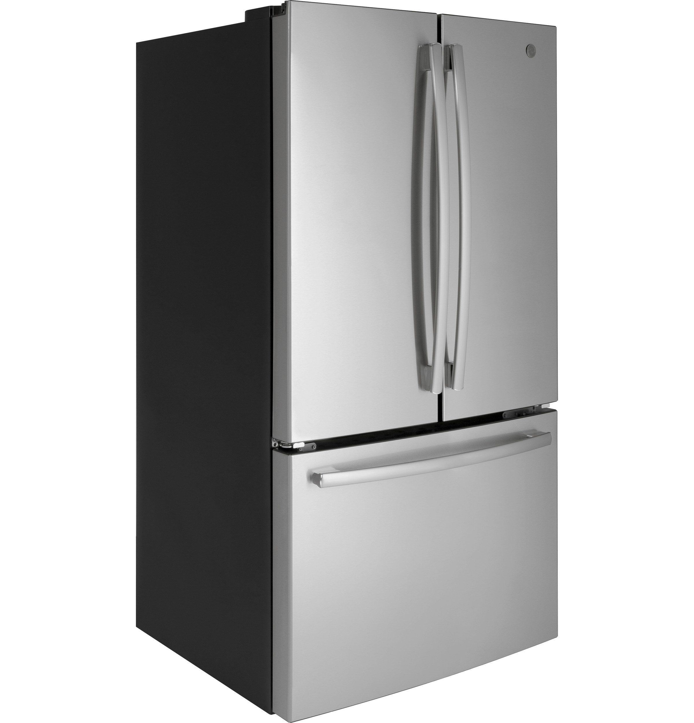 Refrigerador Francés de 3 puertas estándar de 27 pies cúbicos con fabricador de hielo y dispensador de agua (Acero inoxidable) Certified ENERGY STAR de GE