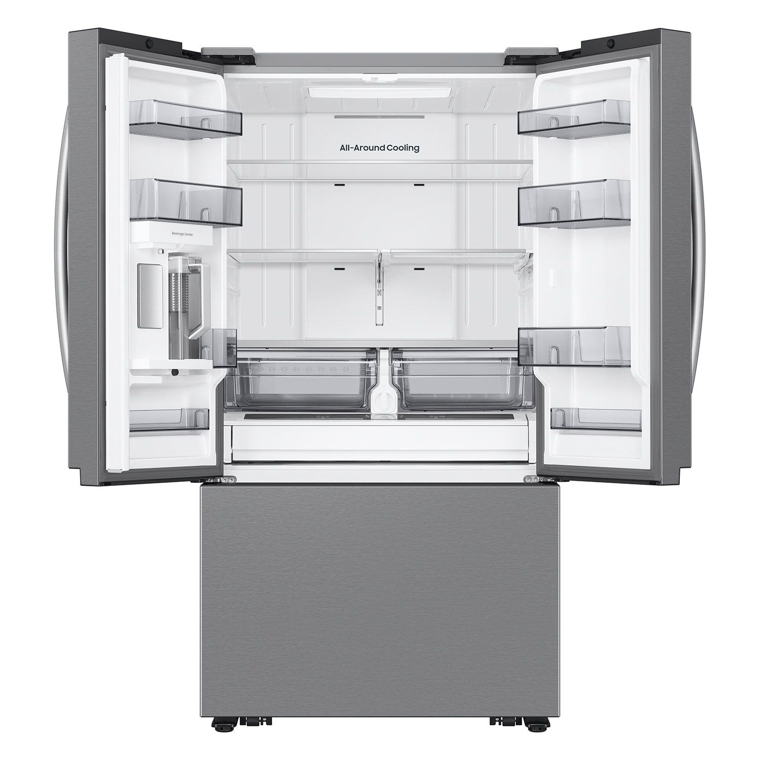 Refrigerador Samsung de Puertas Francesas con Capacidad de 31.5 pies cúbicos y Hielera Doble con Dispensador de Agua (Acero Inoxidable Resistente a las Huellas Dactilares) Certificado ENERGY STAR RF32CG5300SR