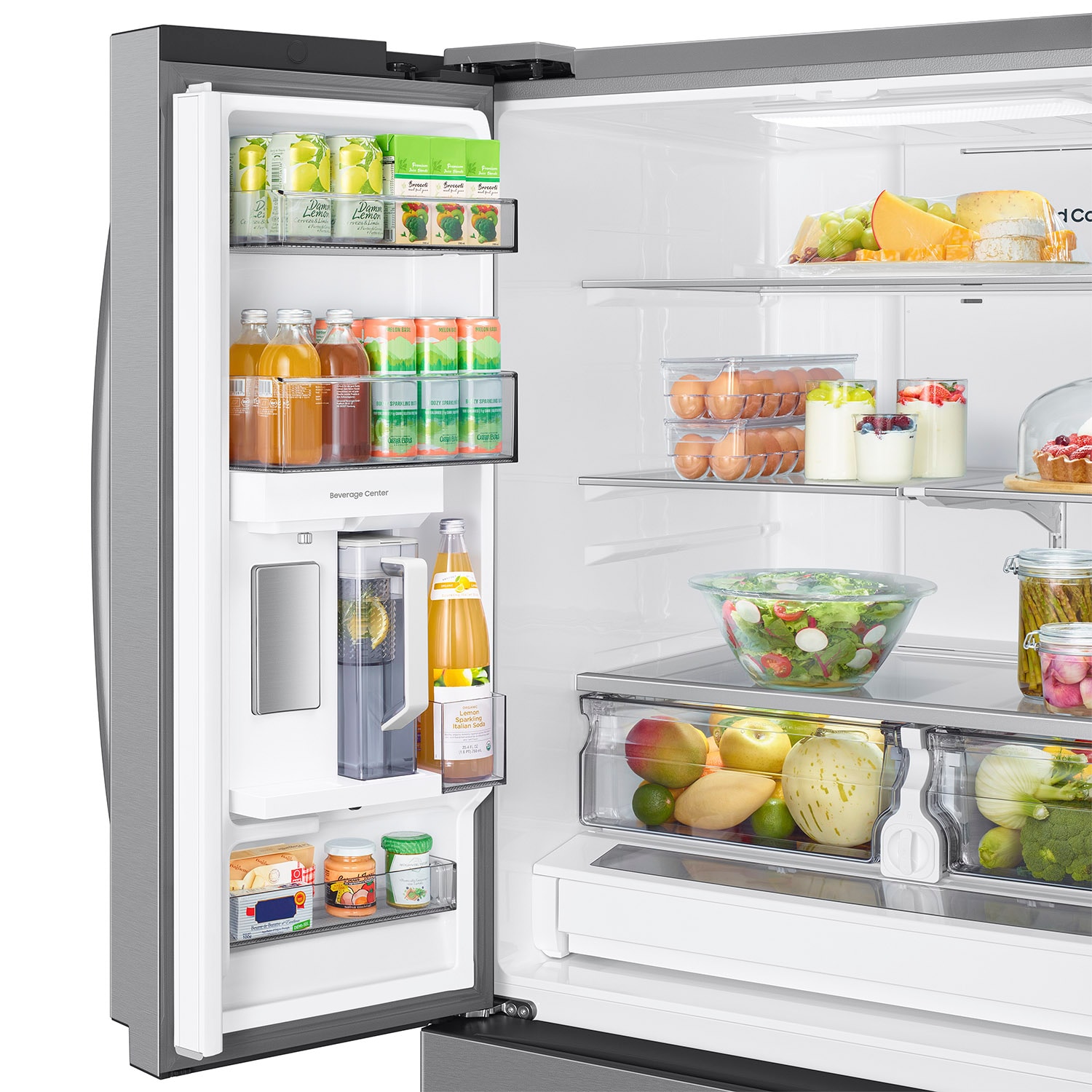 Refrigerador Samsung de Puertas Francesas con Capacidad de 31.5 pies cúbicos y Hielera Doble con Dispensador de Agua (Acero Inoxidable Resistente a las Huellas Dactilares) Certificado ENERGY STAR RF32CG5300SR
