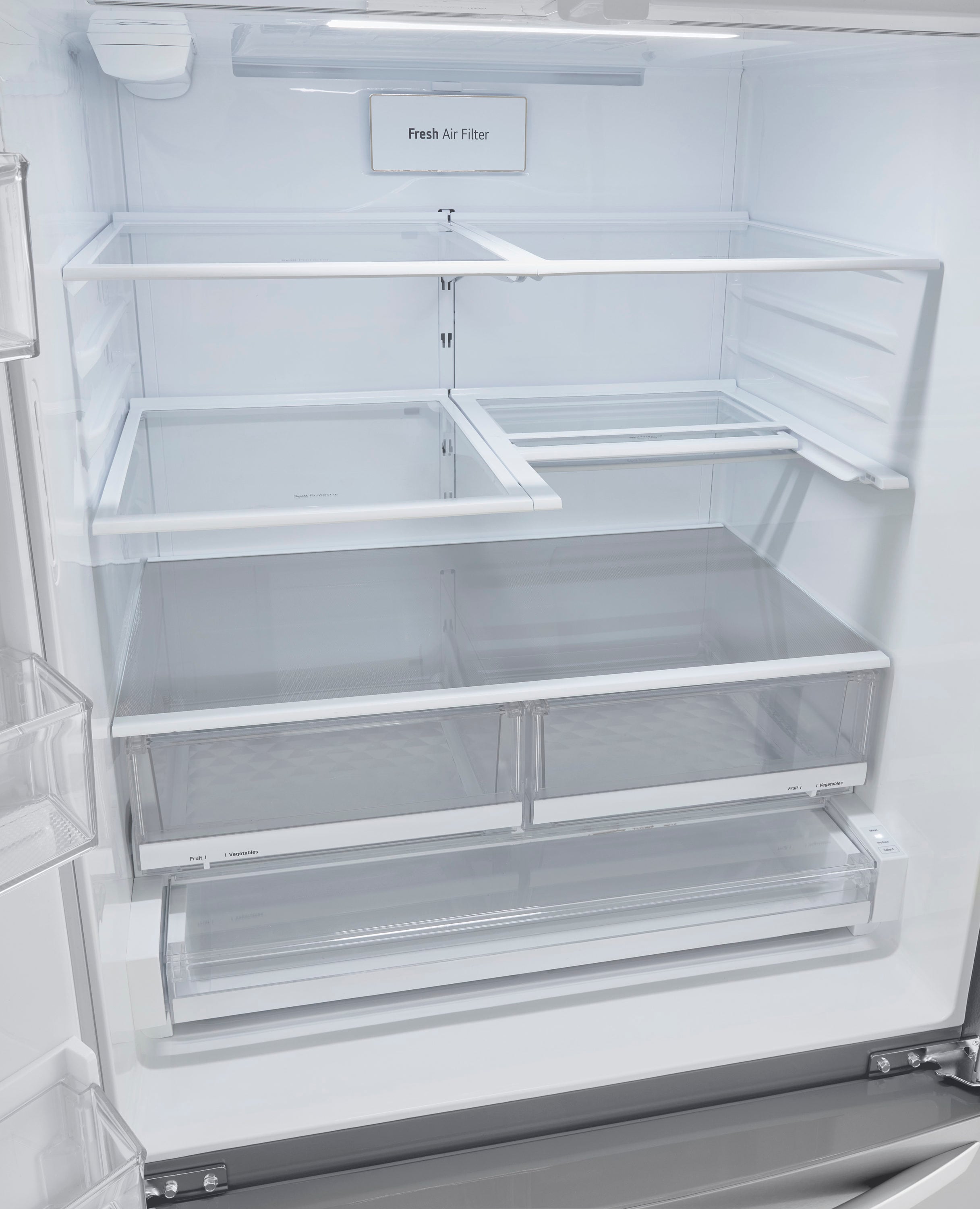 Refrigerador francés de 4 puertas con fabricador doble de hielo y dispensador de agua y hielo - LG con tecnología WiFi inteligente y hielo artesanal de profundidad estándar de 27.8 pies cúbicos con certificación ENERGY STAR (Acero inoxidable a prueba de manchas PrintProof) LRMXS2806S