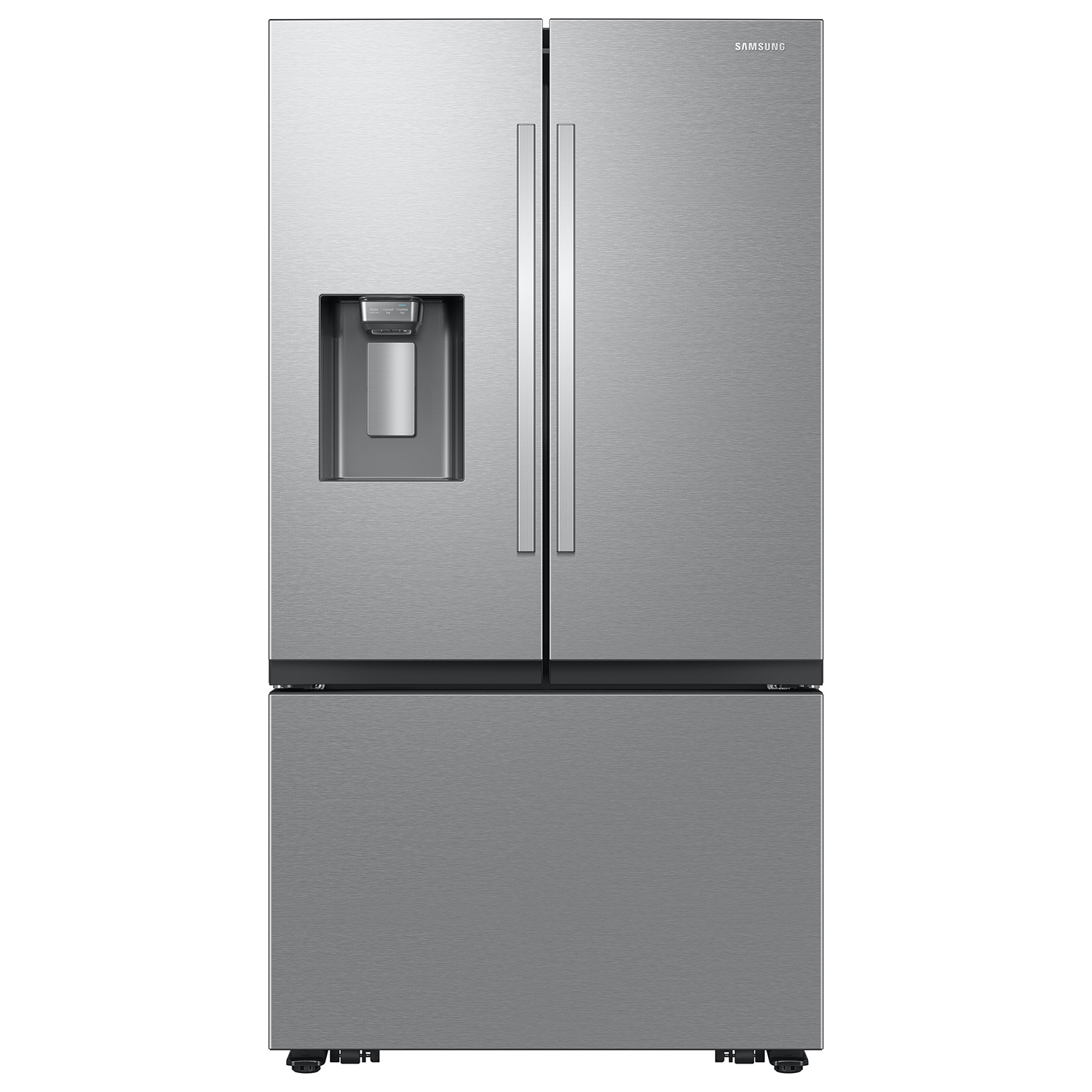 Refrigerador French Door Samsung de 30.5 pies cúbicos con capacidad Mega y profundidad estándar, compatible con Smart, con doble fabricador de hielo y dispensador de agua e hielo (Acero inoxidable resistente a huellas dactilares) - Certificado ENERGY STAR RF32CG5400SR.