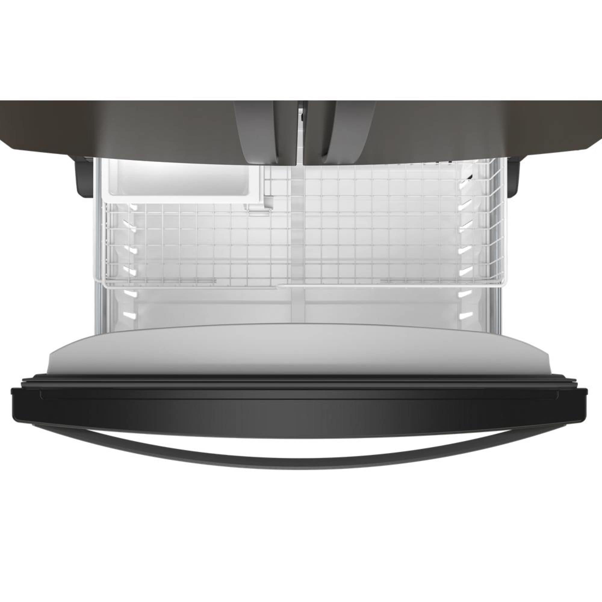 Refrigerador de Puertas Francesas de 3 Puertas con Hielera - Acero Inoxidable Negro Resistente a Huellas - Certificado ENERGY STAR - Whirlpool estándar de 25.2 pies cúbicos de profundidad