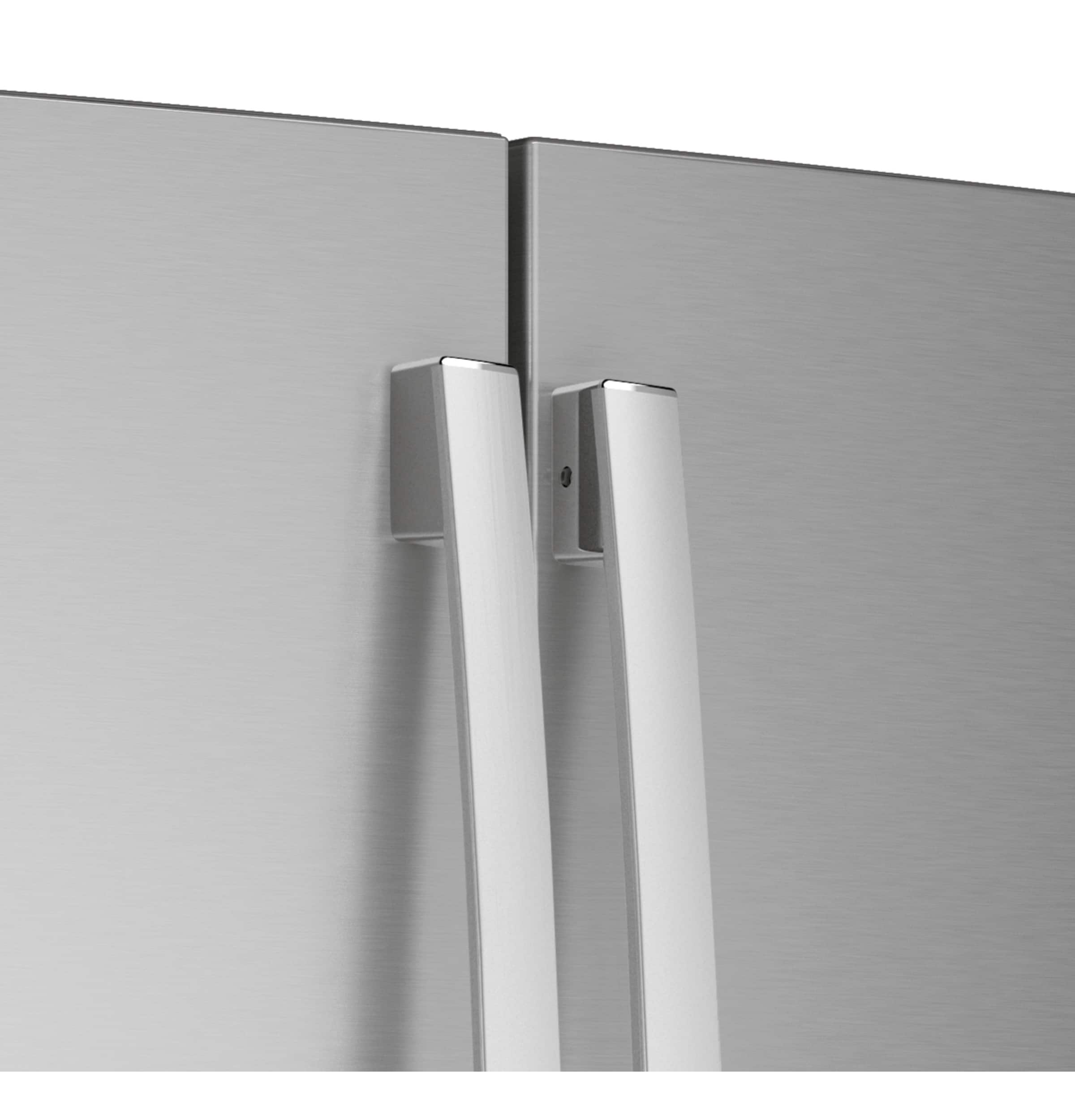 Refrigerador de Puerta Francesa de 3 Puertas de GE de 27.7 pies cúbicos de profundidad estándar con fabricador de hielo, dispensador de agua y hielo (Acero inoxidable) Certificado ENERGY STAR GFE28GYNFS
