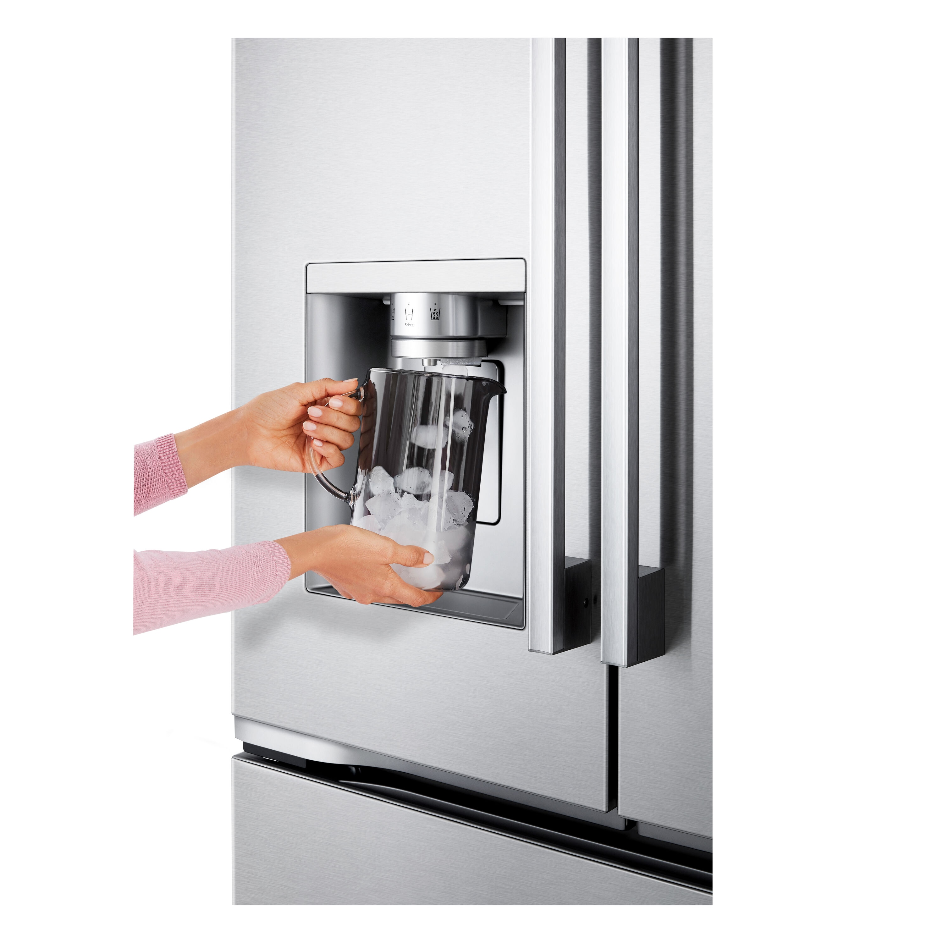 Refrigerador francés de puertas dobles inteligente compatible con Smart, con fabricador doble de hielo y dispensador de agua y hielo, 23.7 pies cúbicos sin saliente de profundidad de contador LG (acero inoxidable PrintProof) certificado ENERGY STAR LF24Z6530S
