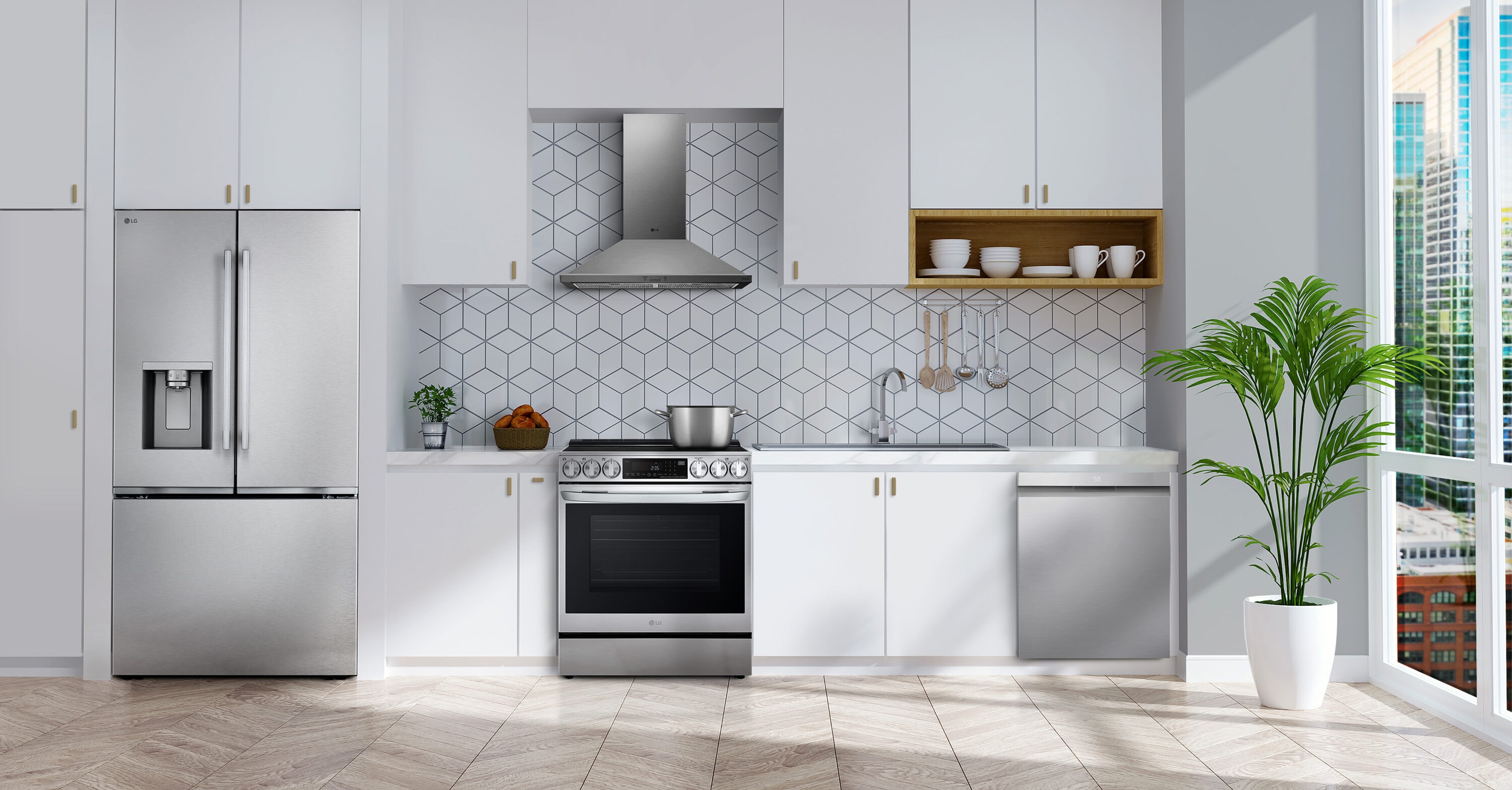 Refrigerador francés de puertas dobles inteligente compatible con Smart, con fabricador doble de hielo y dispensador de agua y hielo, 23.7 pies cúbicos sin saliente de profundidad de contador LG (acero inoxidable PrintProof) certificado ENERGY STAR LF24Z6530S