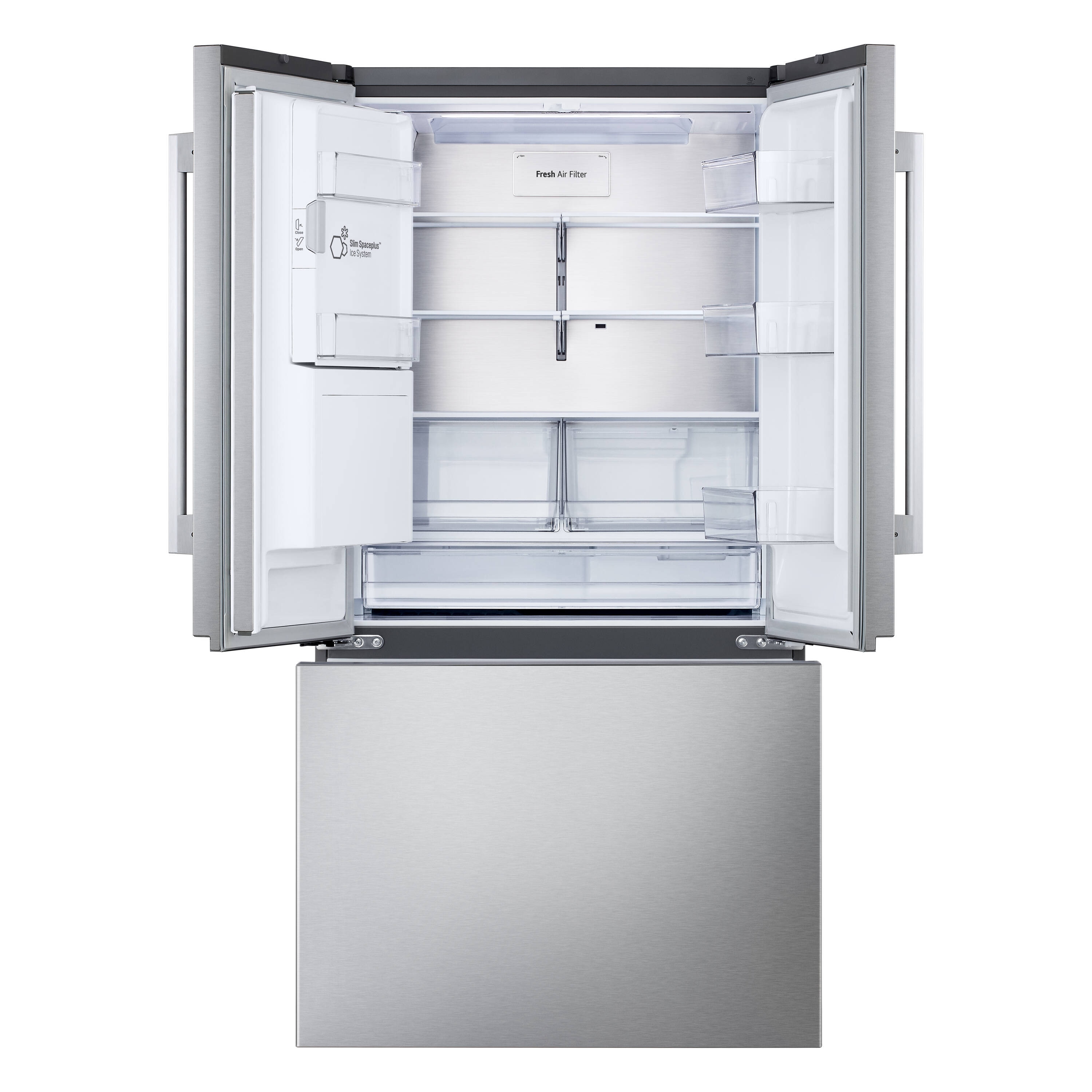 Refrigerador francés de puertas dobles inteligente compatible con Smart, con fabricador doble de hielo y dispensador de agua y hielo, 23.7 pies cúbicos sin saliente de profundidad de contador LG (acero inoxidable PrintProof) certificado ENERGY STAR LF24Z6530S