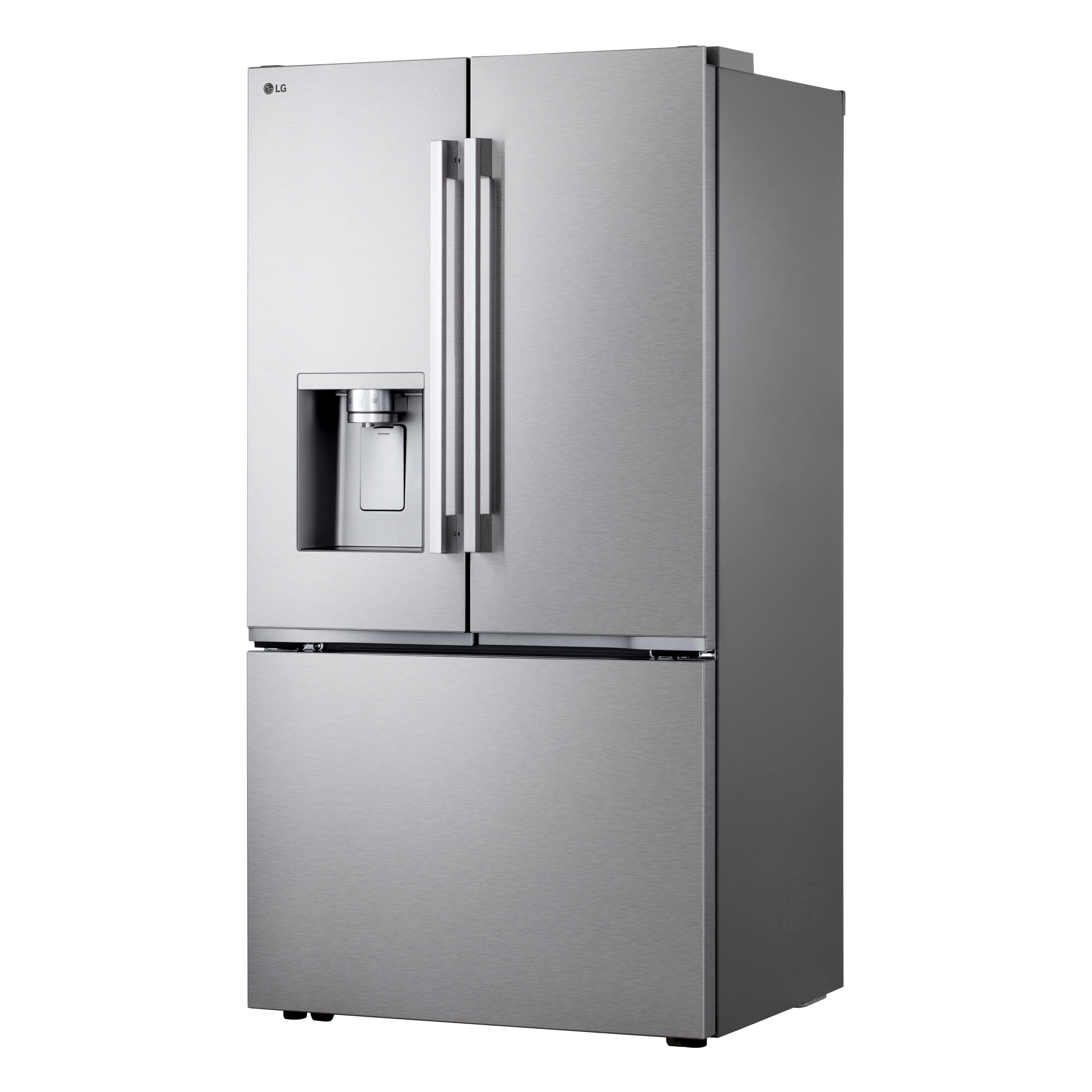 Refrigerador francés de puertas dobles inteligente compatible con Smart, con fabricador doble de hielo y dispensador de agua y hielo, 23.7 pies cúbicos sin saliente de profundidad de contador LG (acero inoxidable PrintProof) certificado ENERGY STAR LF24Z6530S