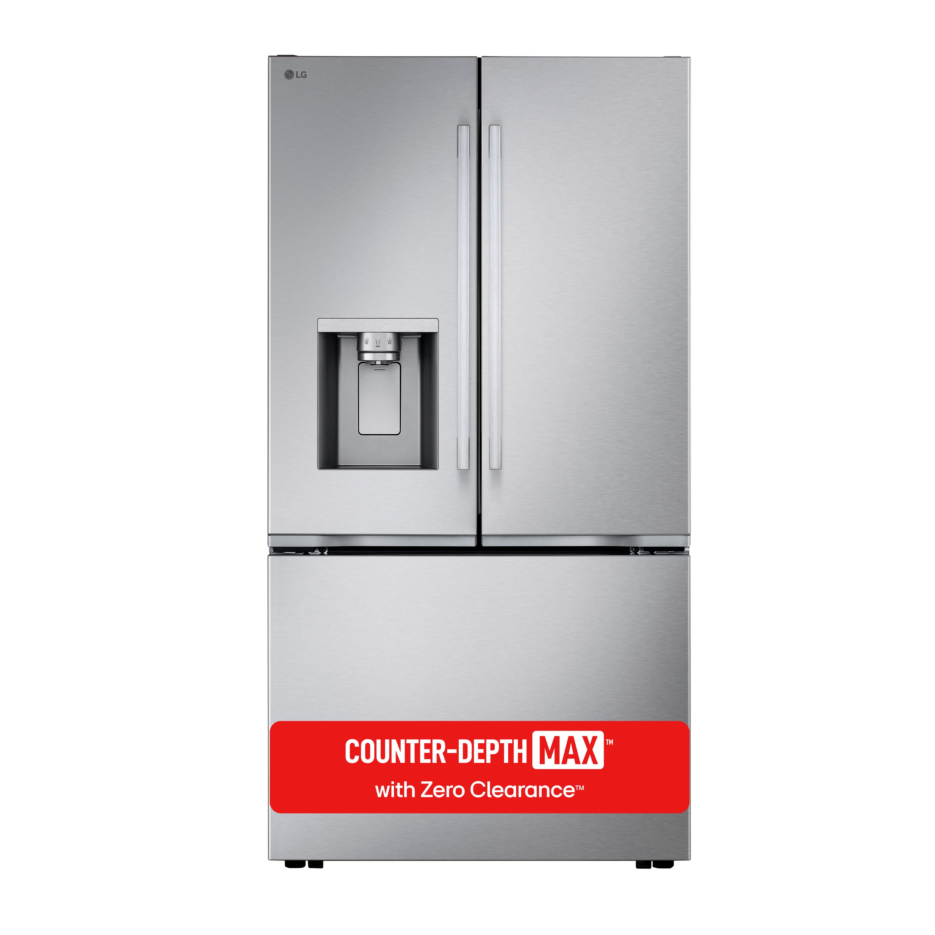 Refrigerador francés de puertas dobles inteligente compatible con Smart, con fabricador doble de hielo y dispensador de agua y hielo, 23.7 pies cúbicos sin saliente de profundidad de contador LG (acero inoxidable PrintProof) certificado ENERGY STAR LF24Z6530S