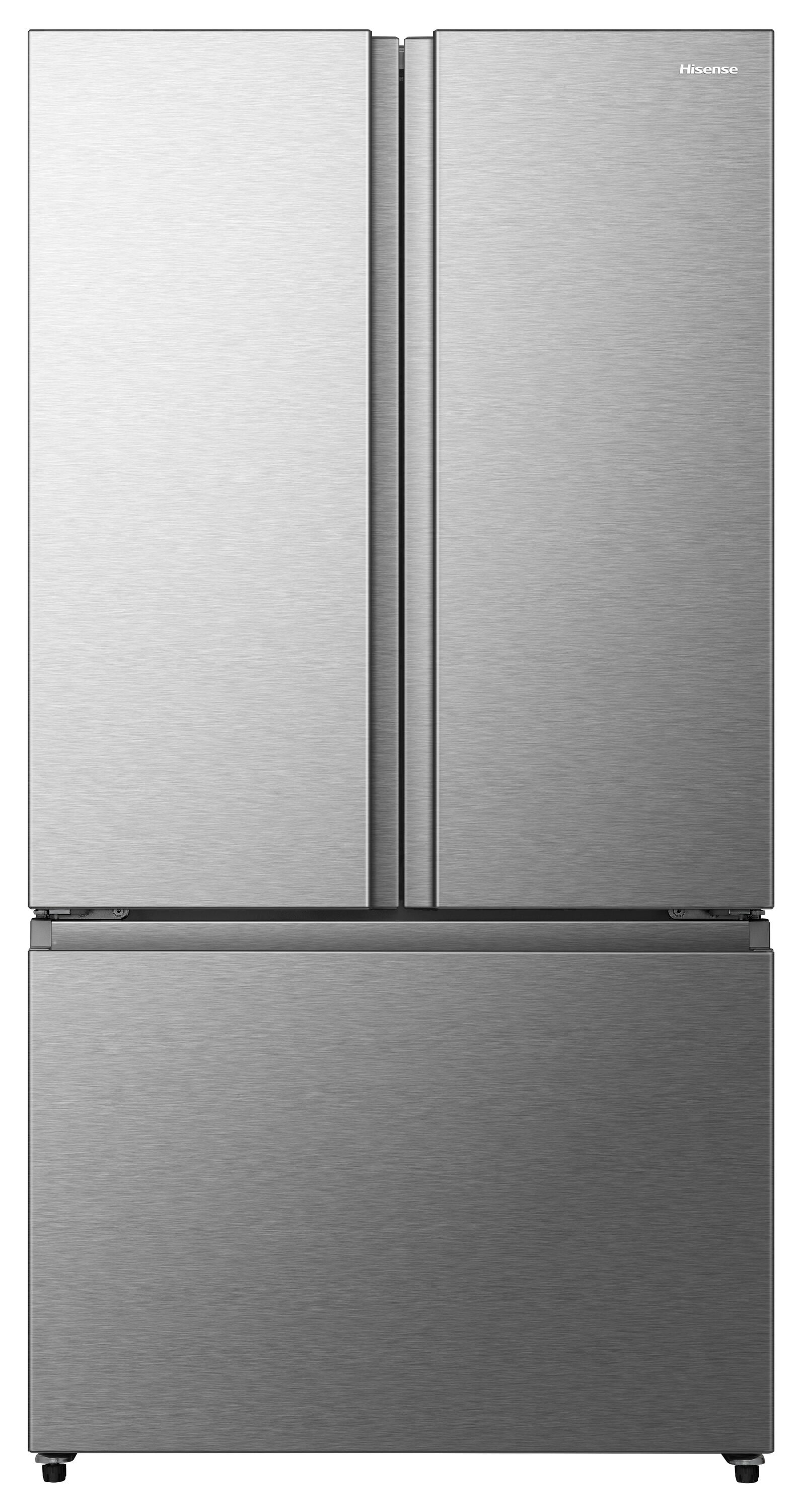 Refrigerador de Puertas Francesas de 3 Puertas Hisense PureFlat con Dispensador de Agua y Fábrica de Hielo, de 26.6 pies cúbicos de profundidad estándar (acero inoxidable resistente a huellas dactilares) Certificado ENERGY STAR HRF266N6CSE1