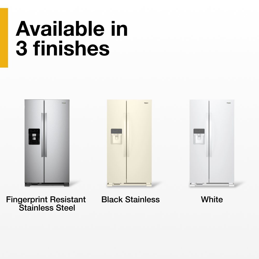 Refrigerador Francés de Doble Fabricador de Hielo con Dispensador de Agua y Hielo (Acero Inoxidable Resistente a Huellas Dactilares) Certificado ENERGY STAR de 26.8 pies cúbicos de Profundidad Estándar con 3 Puertas de Whirlpool WRF767SDHZ