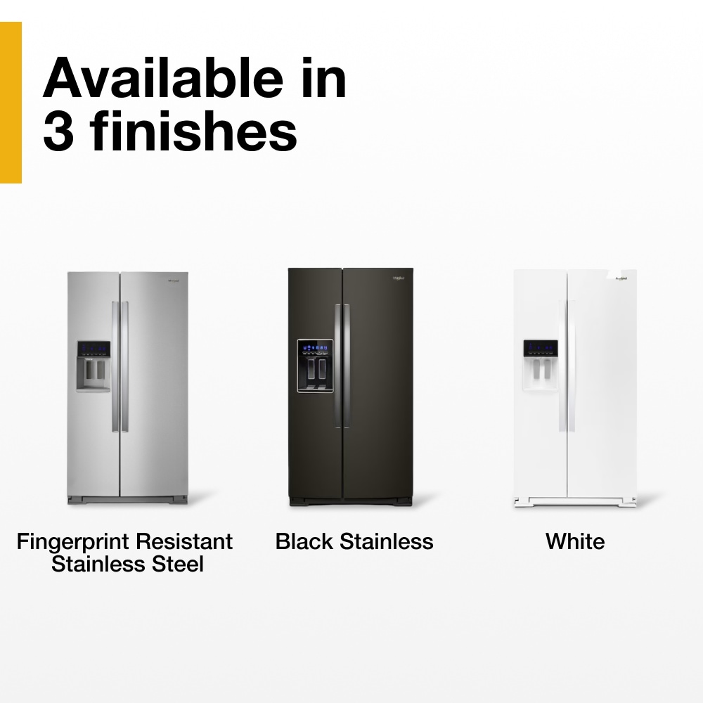 Refrigerador Francés de Doble Fabricador de Hielo con Dispensador de Agua y Hielo (Acero Inoxidable Resistente a Huellas Dactilares) Certificado ENERGY STAR de 26.8 pies cúbicos de Profundidad Estándar con 3 Puertas de Whirlpool WRF767SDHZ