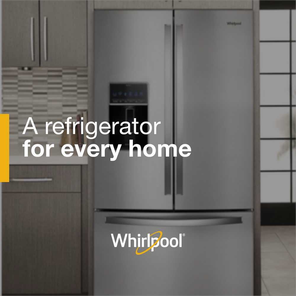 Refrigerador Francés de Doble Fabricador de Hielo con Dispensador de Agua y Hielo (Acero Inoxidable Resistente a Huellas Dactilares) Certificado ENERGY STAR de 26.8 pies cúbicos de Profundidad Estándar con 3 Puertas de Whirlpool WRF767SDHZ