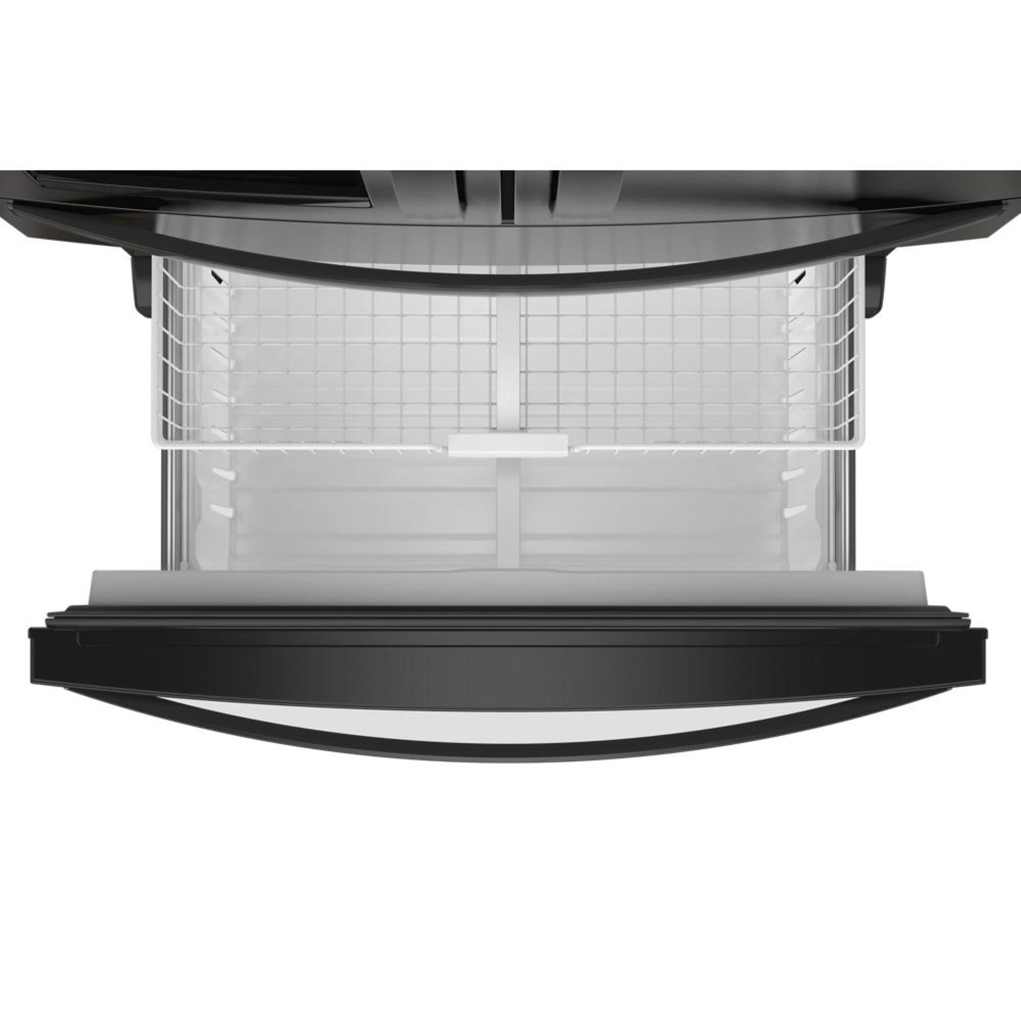 Refrigerador Empotrado de Puertas Francesas de 4 Puertas Whirlpool de 24.5 pies cúbicos de Profundidad Estándar con Fabricador de Hielo, Dispensador de Agua e Hielo (Negro) Certificado ENERGY STAR
