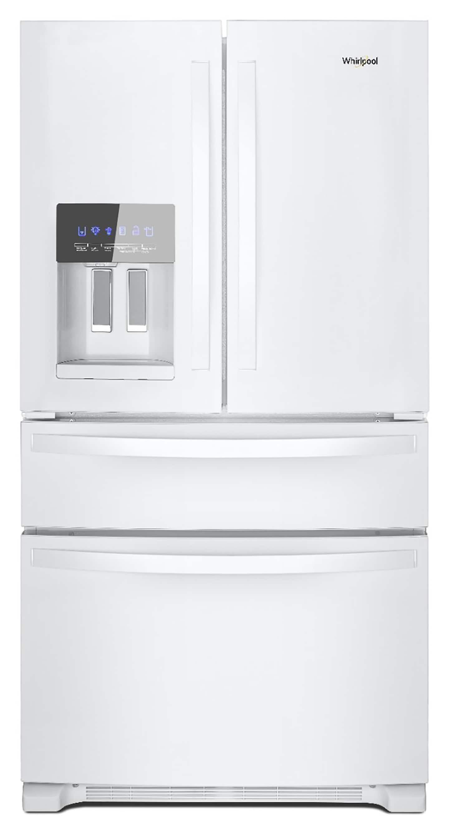 Refrigerador Francés de 4 puertas estándar de Whirlpool con dispensador de hielo y agua (Blanco) - Certificado ENERGY STAR WRMF3636RW
