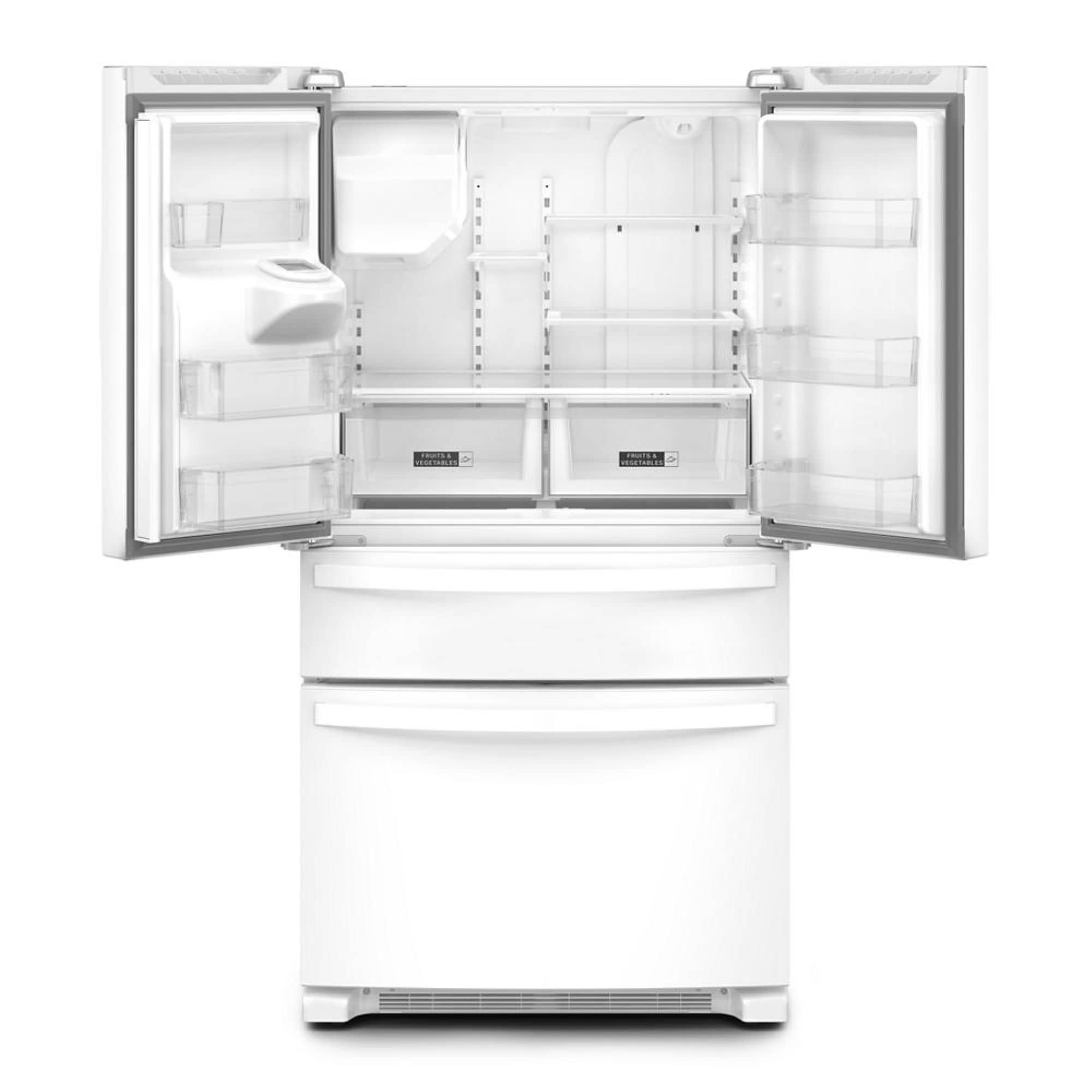 Refrigerador Francés de 4 puertas estándar de Whirlpool con dispensador de hielo y agua (Blanco) - Certificado ENERGY STAR WRMF3636RW