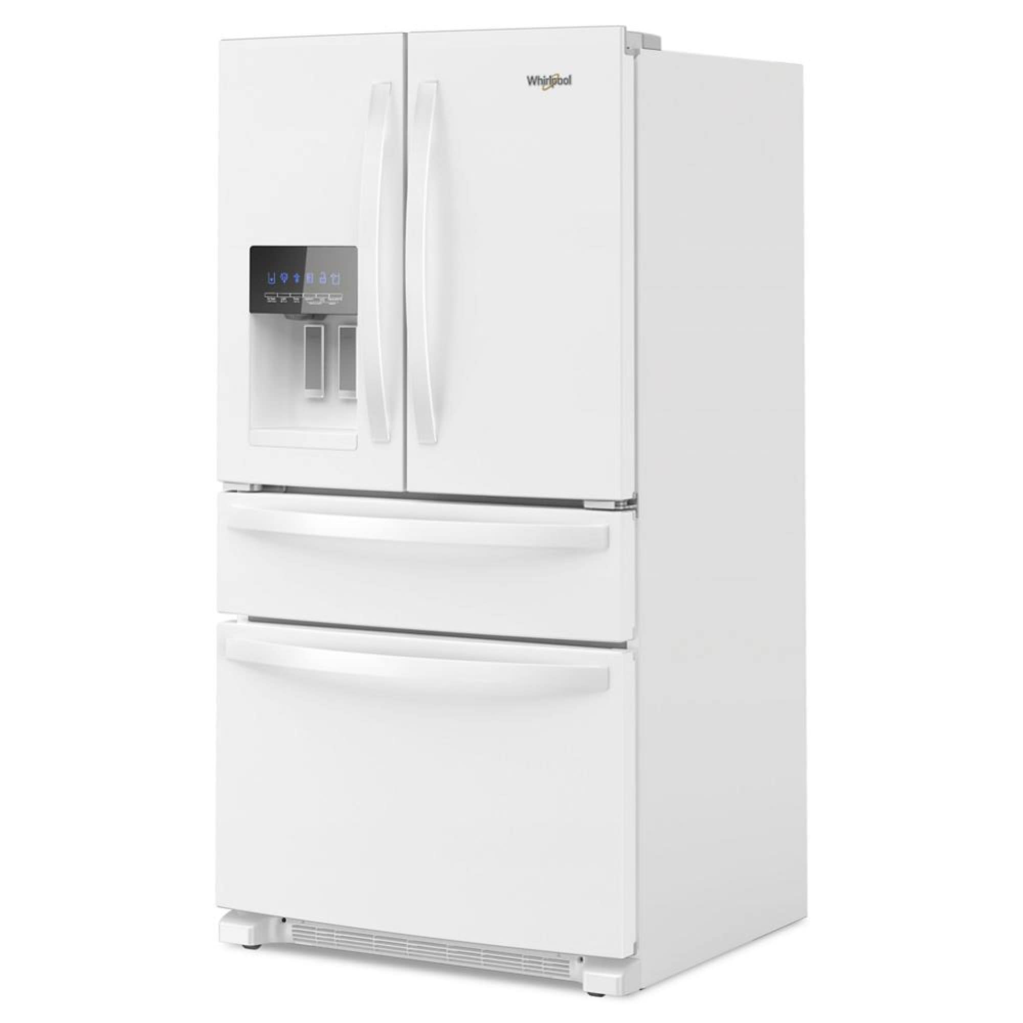 Refrigerador Francés de 4 puertas estándar de Whirlpool con dispensador de hielo y agua (Blanco) - Certificado ENERGY STAR WRMF3636RW