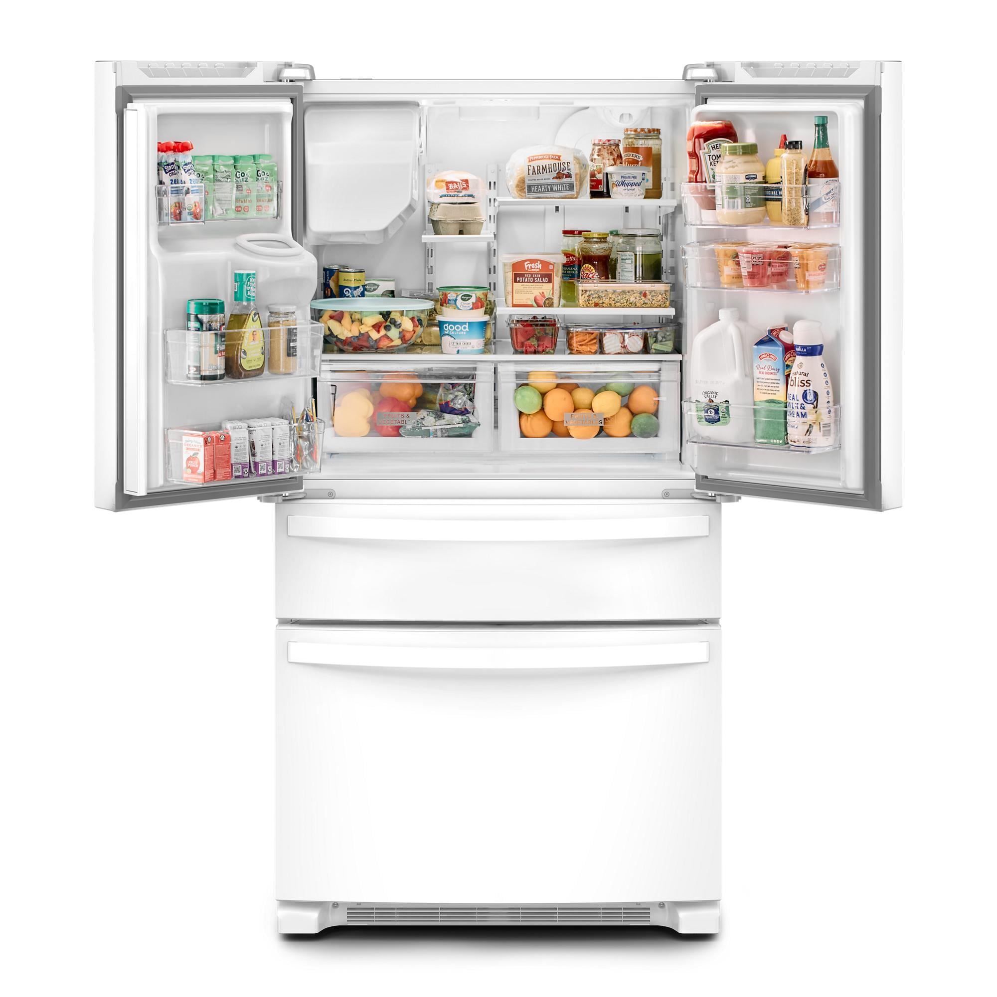 Refrigerador Francés de 4 puertas estándar de Whirlpool con dispensador de hielo y agua (Blanco) - Certificado ENERGY STAR WRMF3636RW