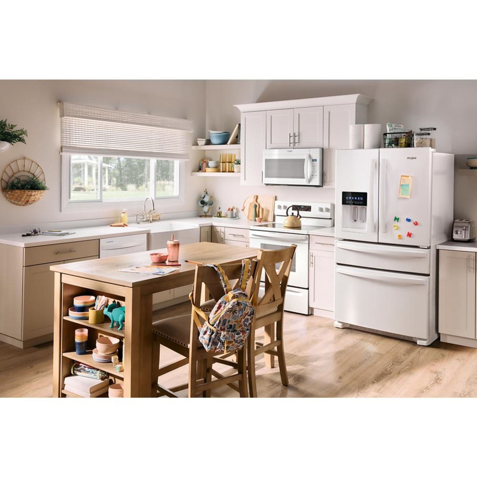 Refrigerador Francés de 4 puertas estándar de Whirlpool con dispensador de hielo y agua (Blanco) - Certificado ENERGY STAR WRMF3636RW
