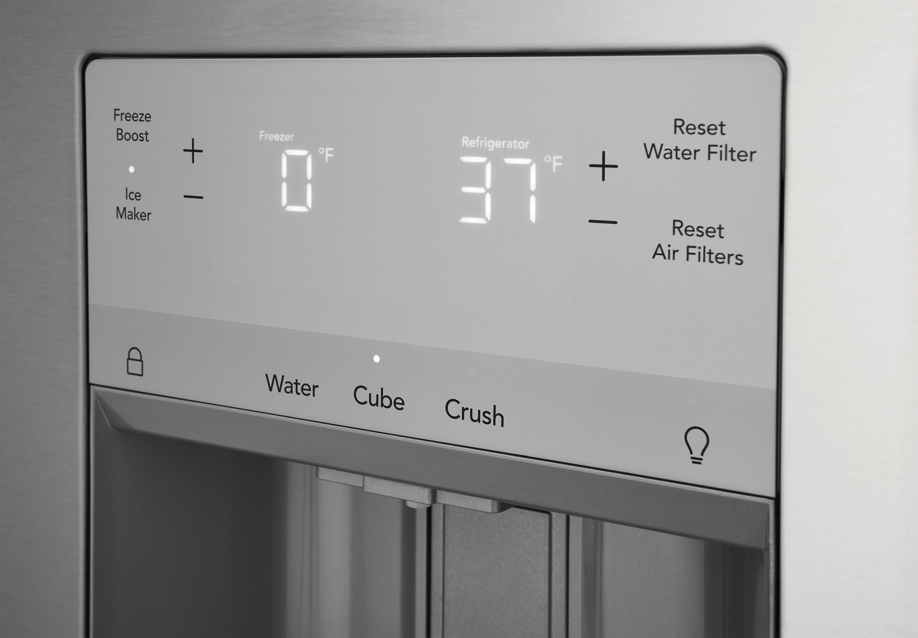 Refrigerador de Puerta Francés de 3 Puertas de 27.8 pies cúbicos de Profundidad Estándar con Fabricador de Hielo, Dispensador de Agua y Hielo (Acero Inoxidable Resistente a Huellas) Certificado ENERGY STAR FRFS282LAF.