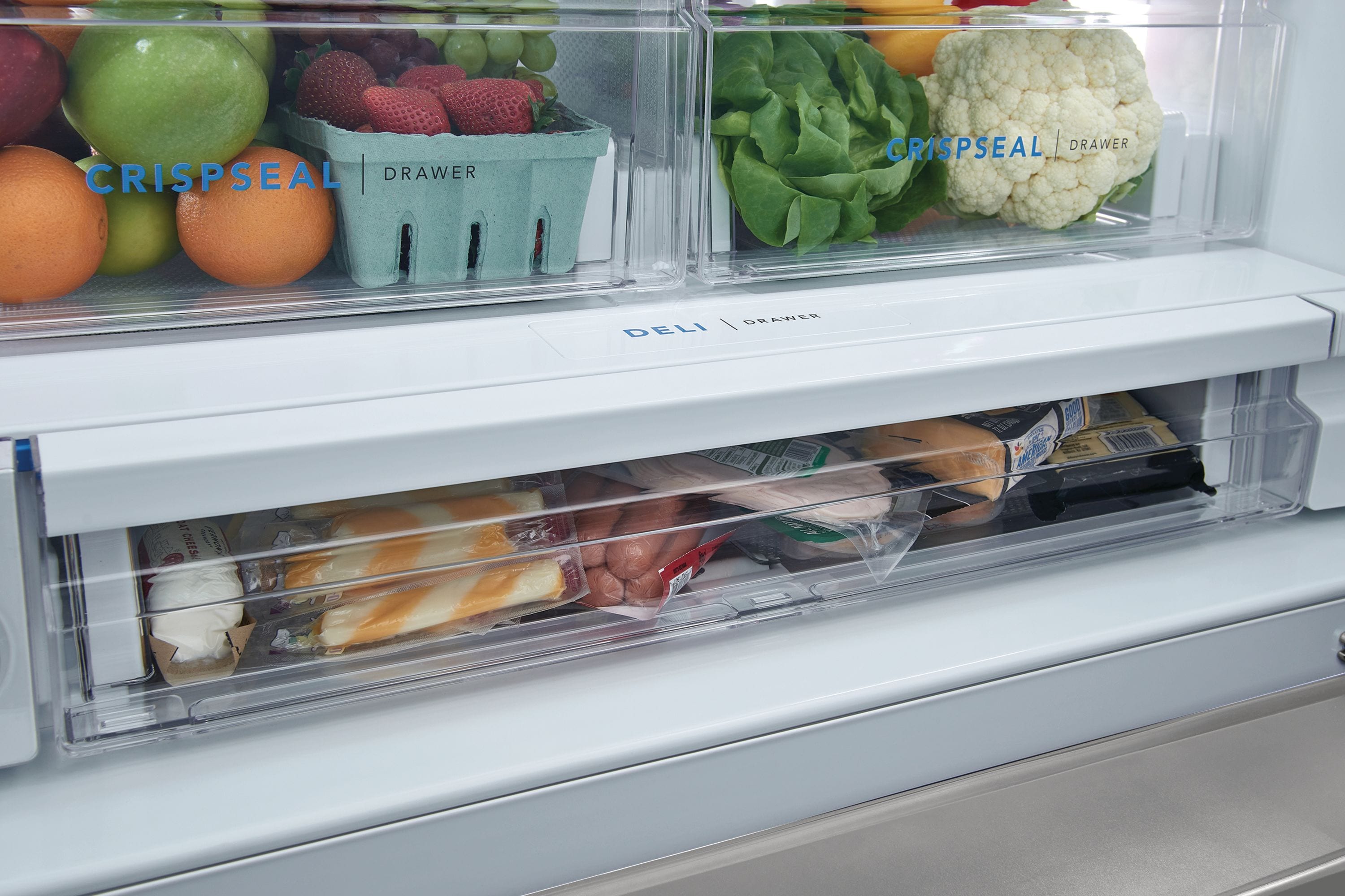 Refrigerador de Puerta Francés de 3 Puertas de 27.8 pies cúbicos de Profundidad Estándar con Fabricador de Hielo, Dispensador de Agua y Hielo (Acero Inoxidable Resistente a Huellas) Certificado ENERGY STAR FRFS282LAF.