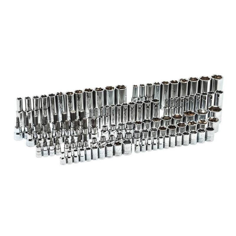 Set de herramientas para mecánicos Husky de 144 posiciones de 1/4 y 3/8 pulgadas (125 piezas) - H144125MTS