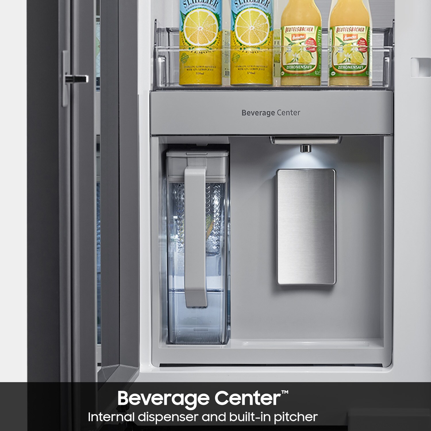 Refrigerador francés de puerta doble inteligente, con fabricador de hielo doble y dispensador de agua, resistente a las huellas dactilares, certificado ENERGY STAR - Samsung Bespoke Profundidad Estándar 28.8 pies cúbicos de capacidad con Puerta dentro de Puerta.