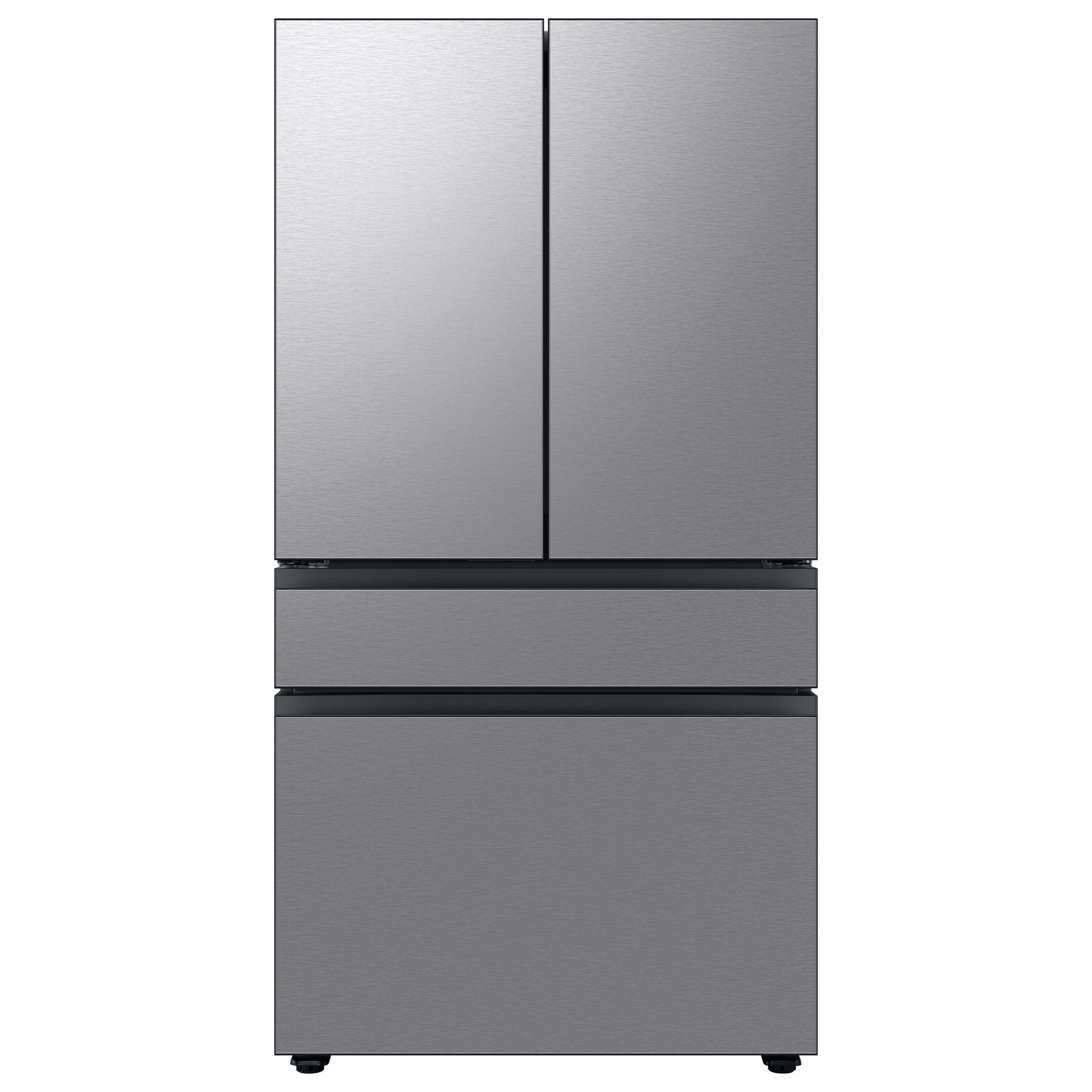 Refrigerador francés de puerta doble inteligente, con fabricador de hielo doble y dispensador de agua, resistente a las huellas dactilares, certificado ENERGY STAR - Samsung Bespoke Profundidad Estándar 28.8 pies cúbicos de capacidad con Puerta dentro de Puerta.
