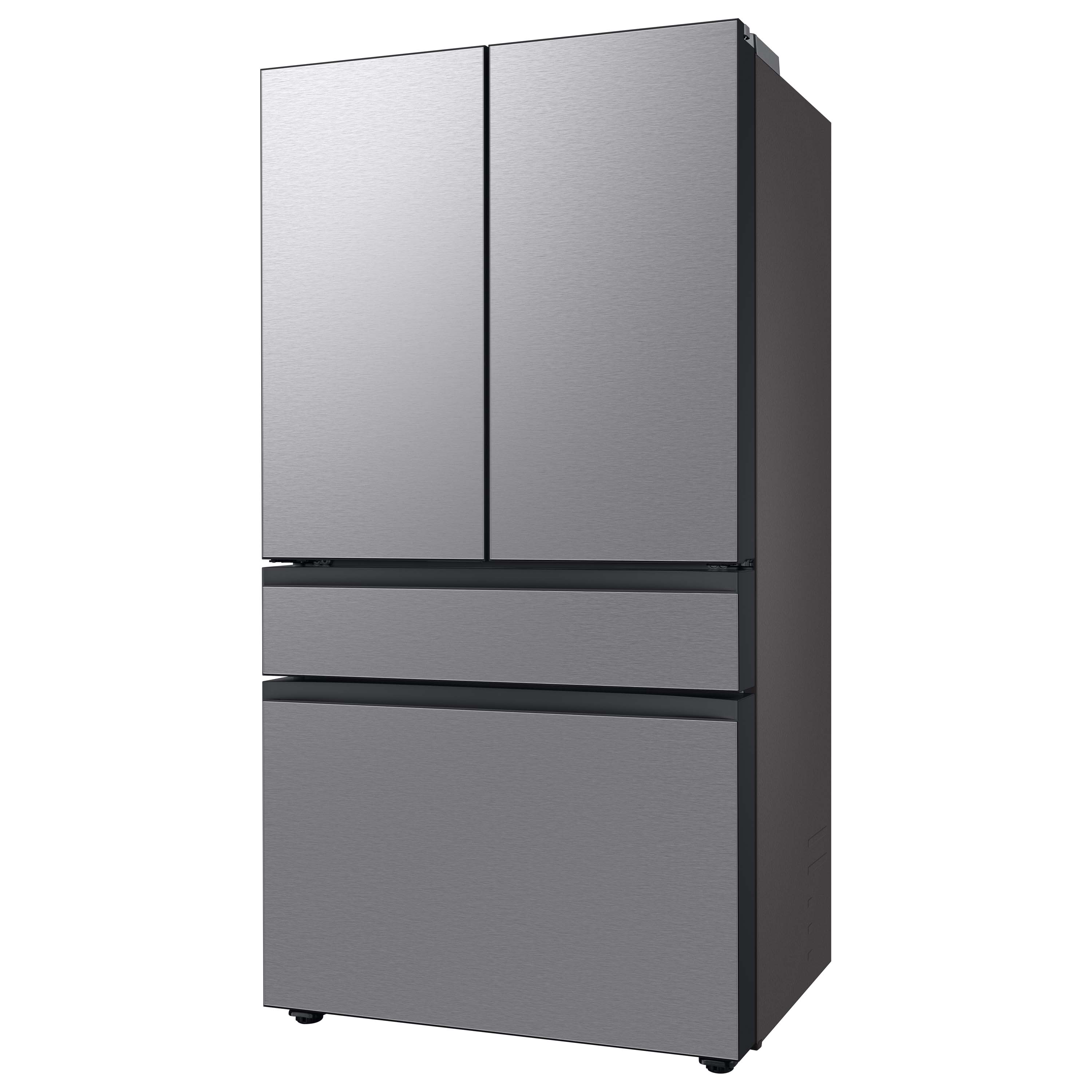 Refrigerador francés de puerta doble inteligente, con fabricador de hielo doble y dispensador de agua, resistente a las huellas dactilares, certificado ENERGY STAR - Samsung Bespoke Profundidad Estándar 28.8 pies cúbicos de capacidad con Puerta dentro de Puerta.