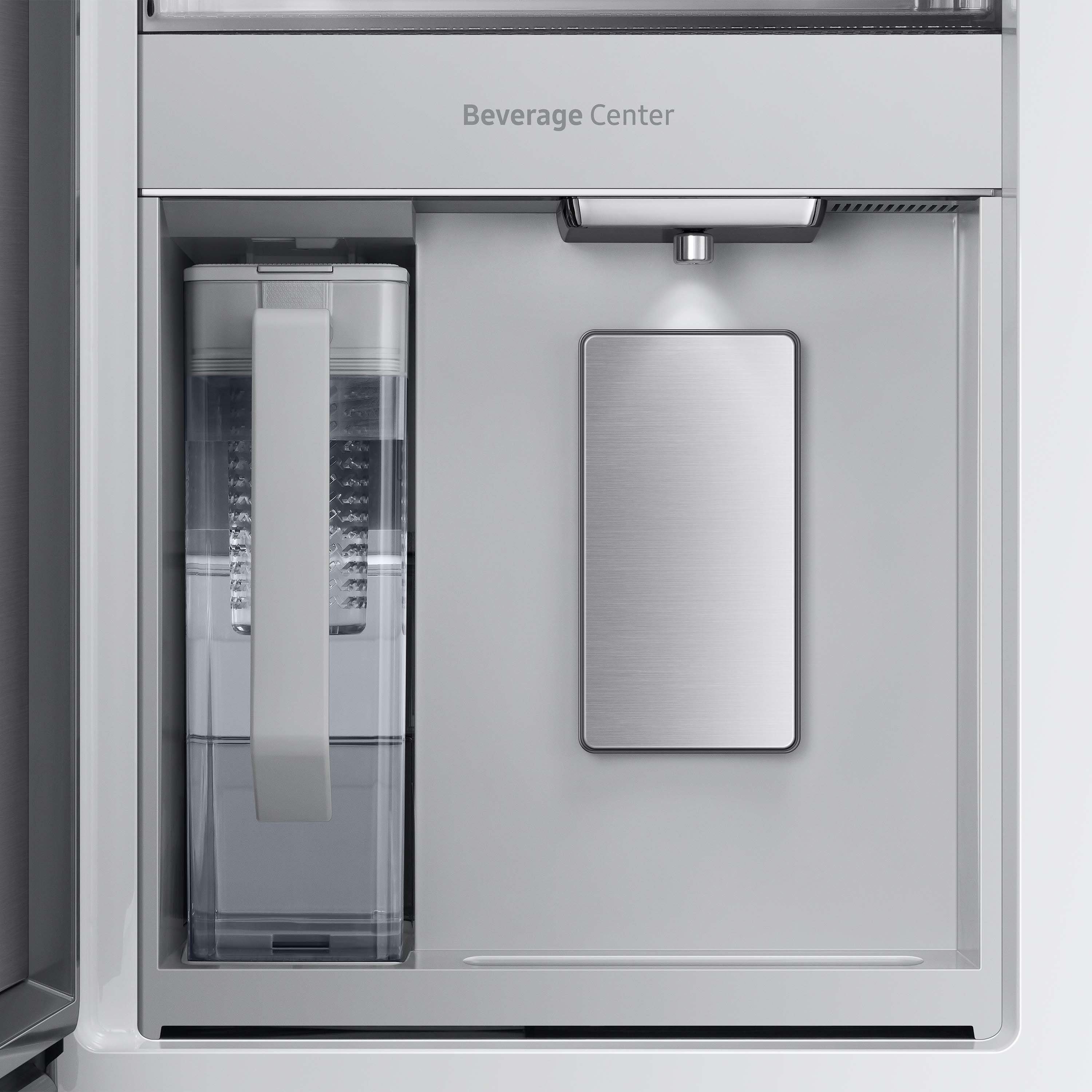 Refrigerador francés de puerta doble inteligente, con fabricador de hielo doble y dispensador de agua, resistente a las huellas dactilares, certificado ENERGY STAR - Samsung Bespoke Profundidad Estándar 28.8 pies cúbicos de capacidad con Puerta dentro de Puerta.