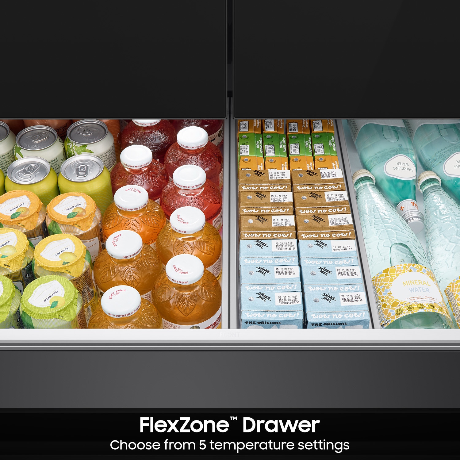 Refrigerador francés de puerta doble inteligente, con fabricador de hielo doble y dispensador de agua, resistente a las huellas dactilares, certificado ENERGY STAR - Samsung Bespoke Profundidad Estándar 28.8 pies cúbicos de capacidad con Puerta dentro de Puerta.