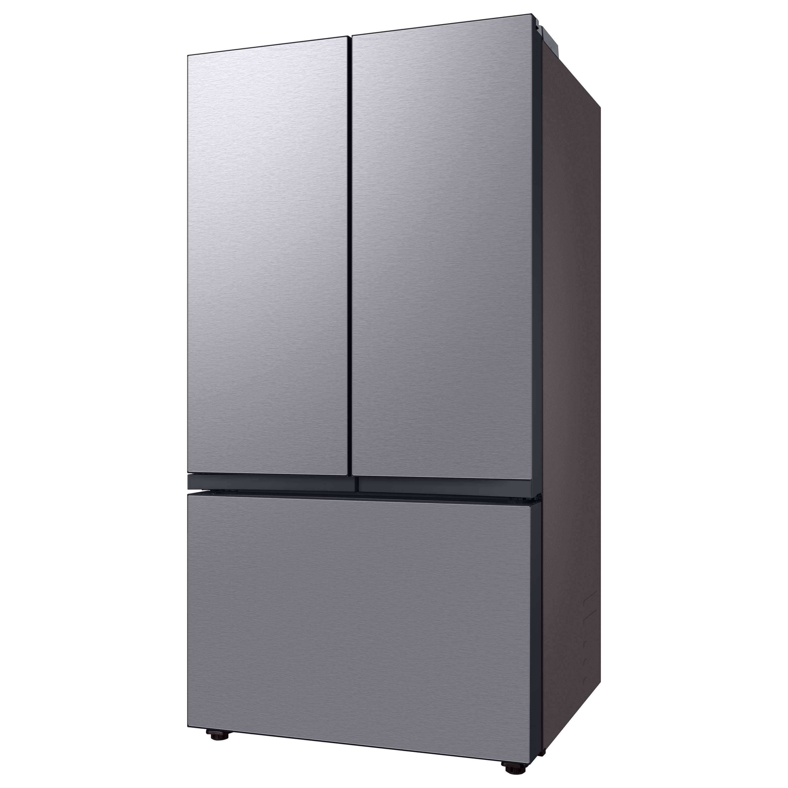 Refrigerador francés con puerta a puerta inteligente de Samsung de 30.1 pies cúbicos de profundidad estándar con fabricador de hielo doble y dispensador de agua, resistente a huellas dactilares en acero inoxidable - Todos los paneles, certificado ENERGY STAR RF30BB6600QL.