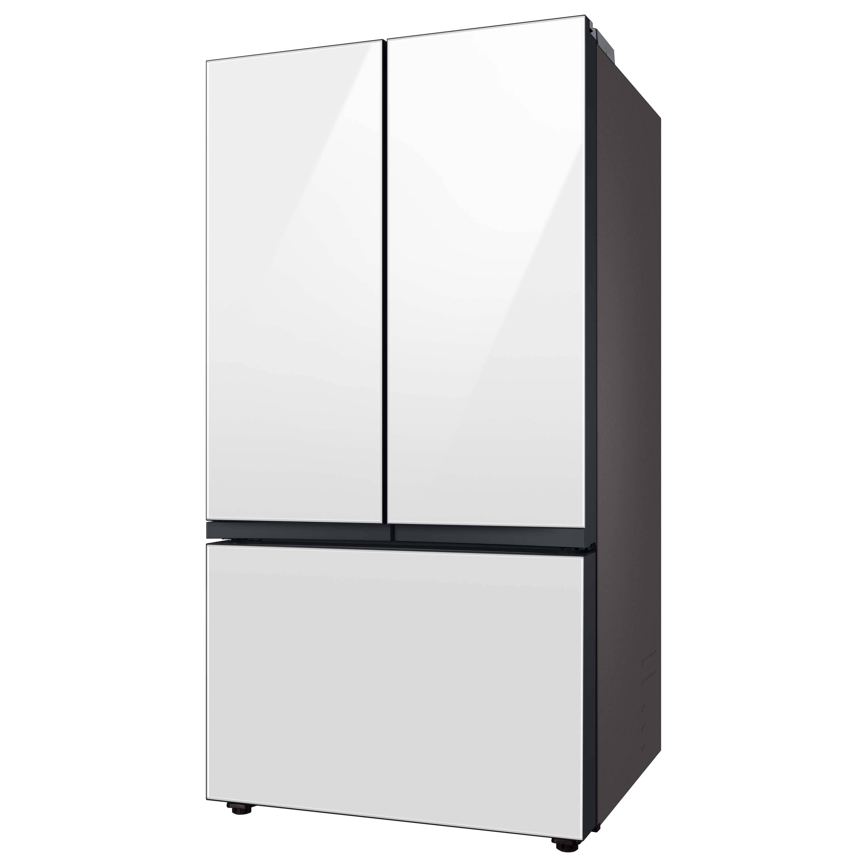 Refrigerador francés Samsung Bespoke de 30.1 pies cúbicos de profundidad estándar con 3 puertas inteligentes, fabricador doble de hielo con dispensador de agua y puerta dentro de puerta (paneles se venden por separado) certificado ENERGY STAR RF30BB6600AP