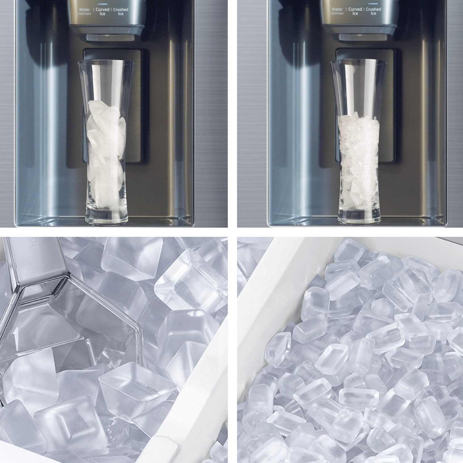 Refrigerador francés Samsung de puerta francesa compatible con tecnología inteligente, con capacidad mega de 25.5 pies cúbicos y profundidad de mostrador, con doble fabricador de hielo y dispensador de agua y hielo (con resistencia a huellas dactilares) certificado ENERGY STAR RF27CG5400SR