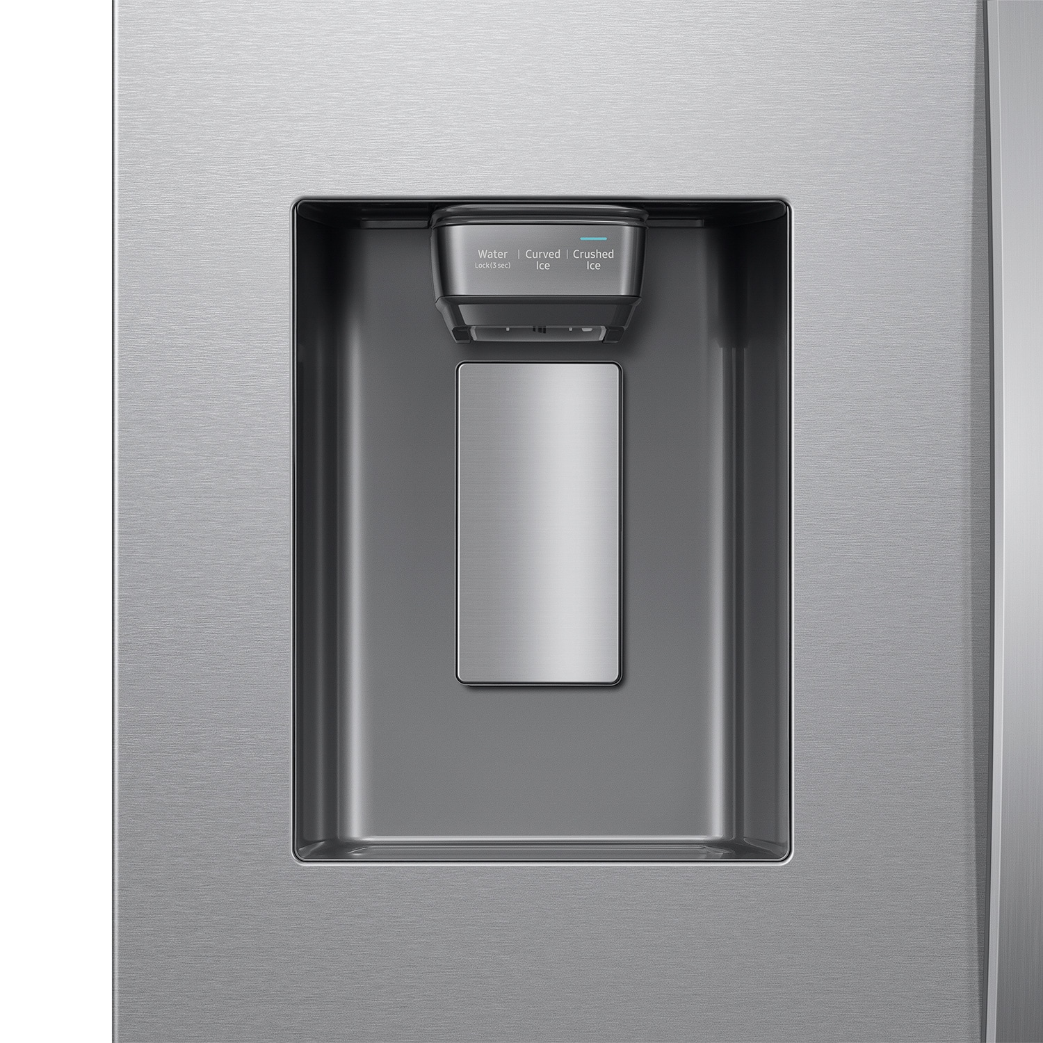 Refrigerador francés Samsung de puerta francesa compatible con tecnología inteligente, con capacidad mega de 25.5 pies cúbicos y profundidad de mostrador, con doble fabricador de hielo y dispensador de agua y hielo (con resistencia a huellas dactilares) certificado ENERGY STAR RF27CG5400SR