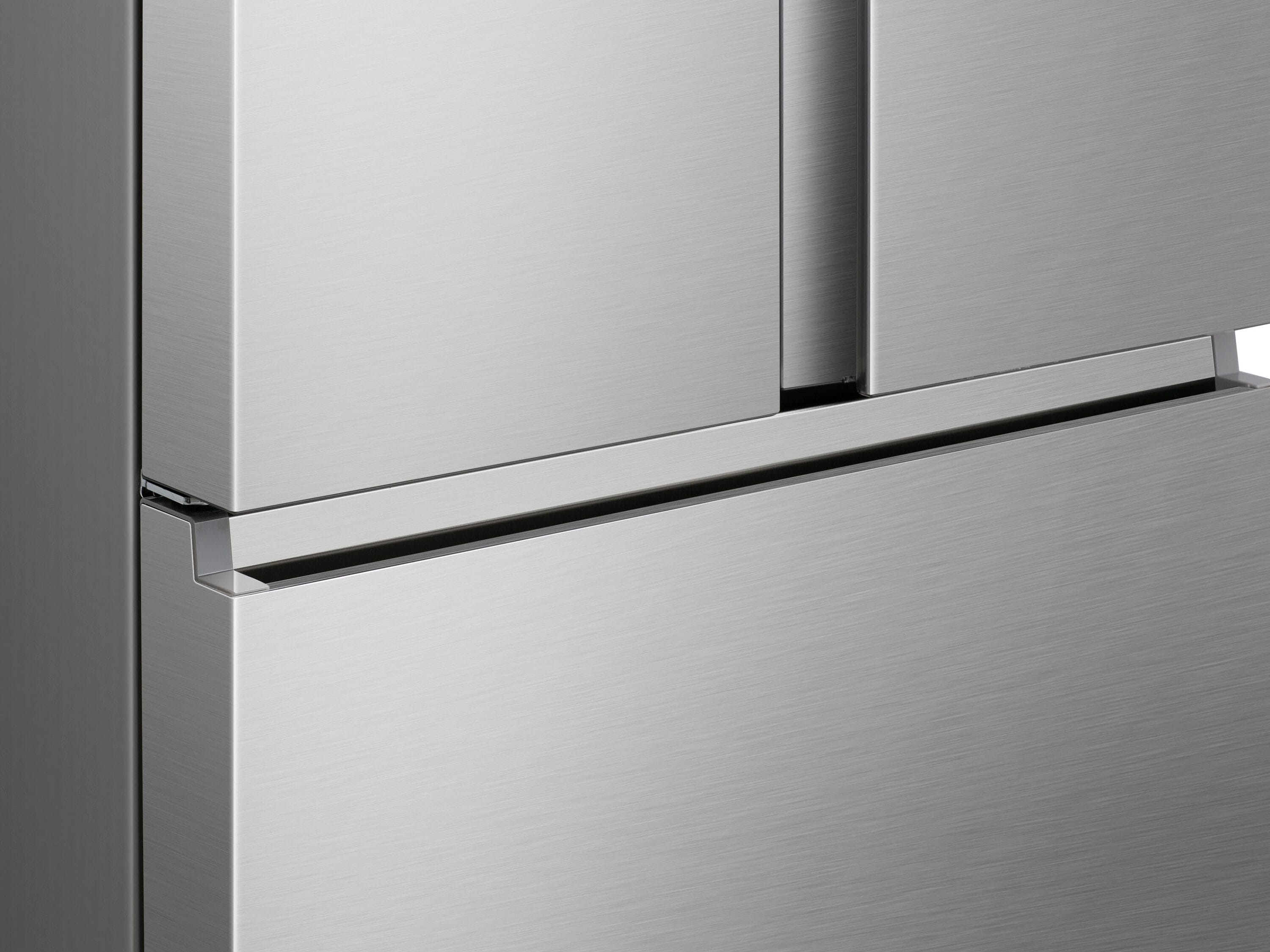 Refrigerador de Puerta Francesa Hisense de 21.2 pies cúbicos con profundidad de mostrador y dispensador de hielo y agua (Acero inoxidable resistente a huellas dactilares) Certificado ENERGY STAR HRF209N6CSE