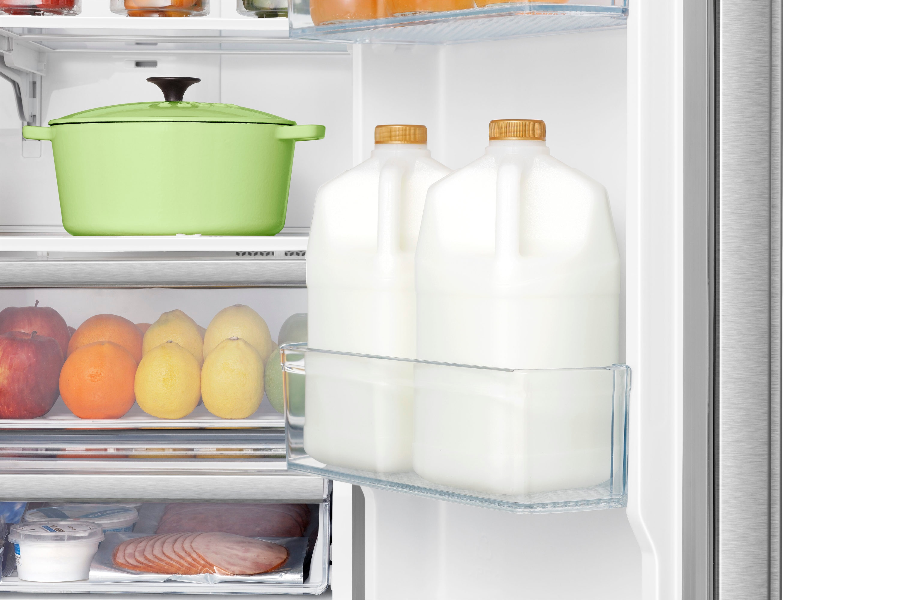Refrigerador de Puerta Francesa Hisense de 21.2 pies cúbicos con profundidad de mostrador y dispensador de hielo y agua (Acero inoxidable resistente a huellas dactilares) Certificado ENERGY STAR HRF209N6CSE