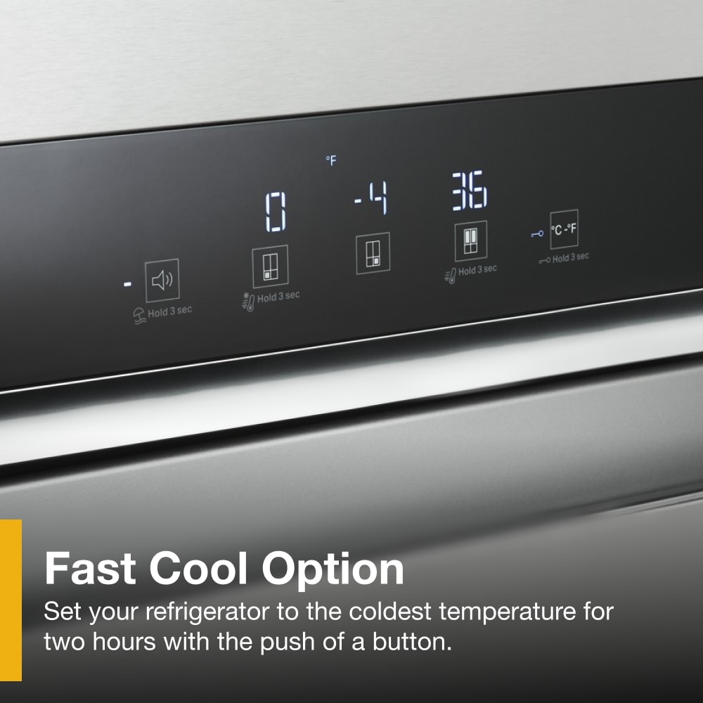 Refrigerador Whirlpool de Puerta Francesa con Hielera y Acabado de Acero Inoxidable Resistente a las Huellas Dactilares de 19.4 pies cúbicos de Profundidad de Mostrador, Certificado ENERGY STAR.