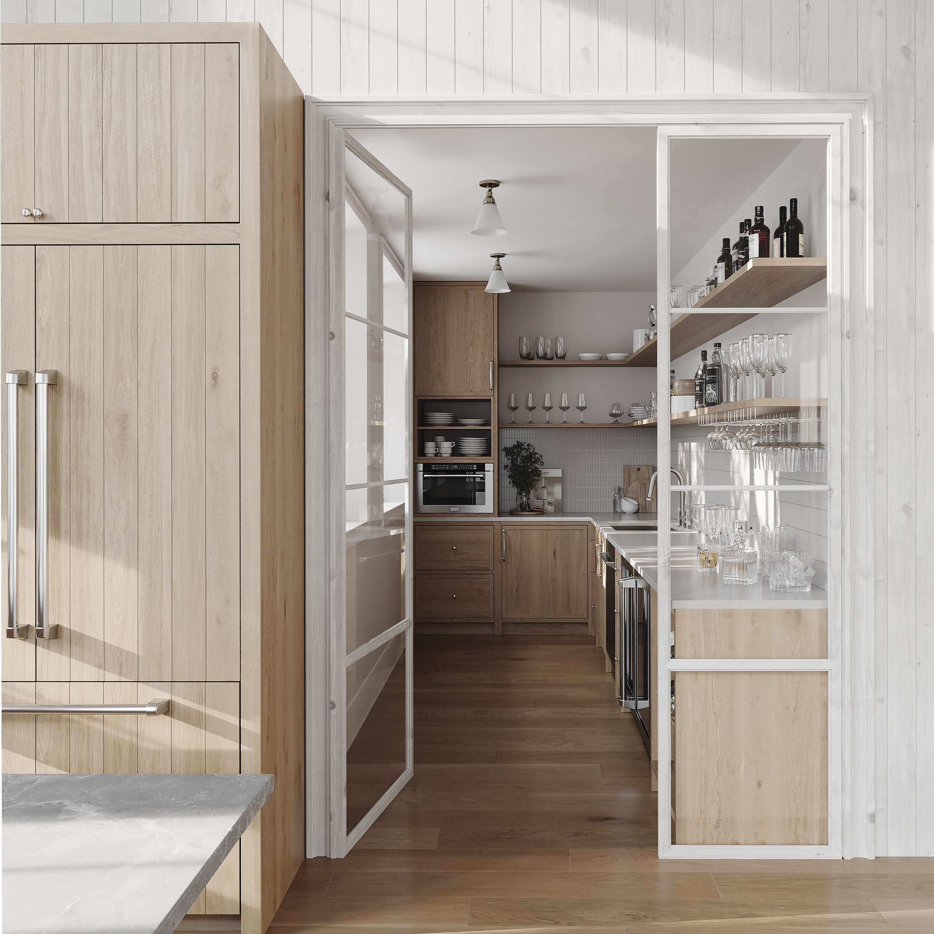 Refrigerador empotrado francés de tres puertas con dispensador de hielo y agua, de 19.6 pies cúbicos, panel personalizable - Certificado ENERGY STAR RBIV-36 de ZLINE KITCHEN & BATH