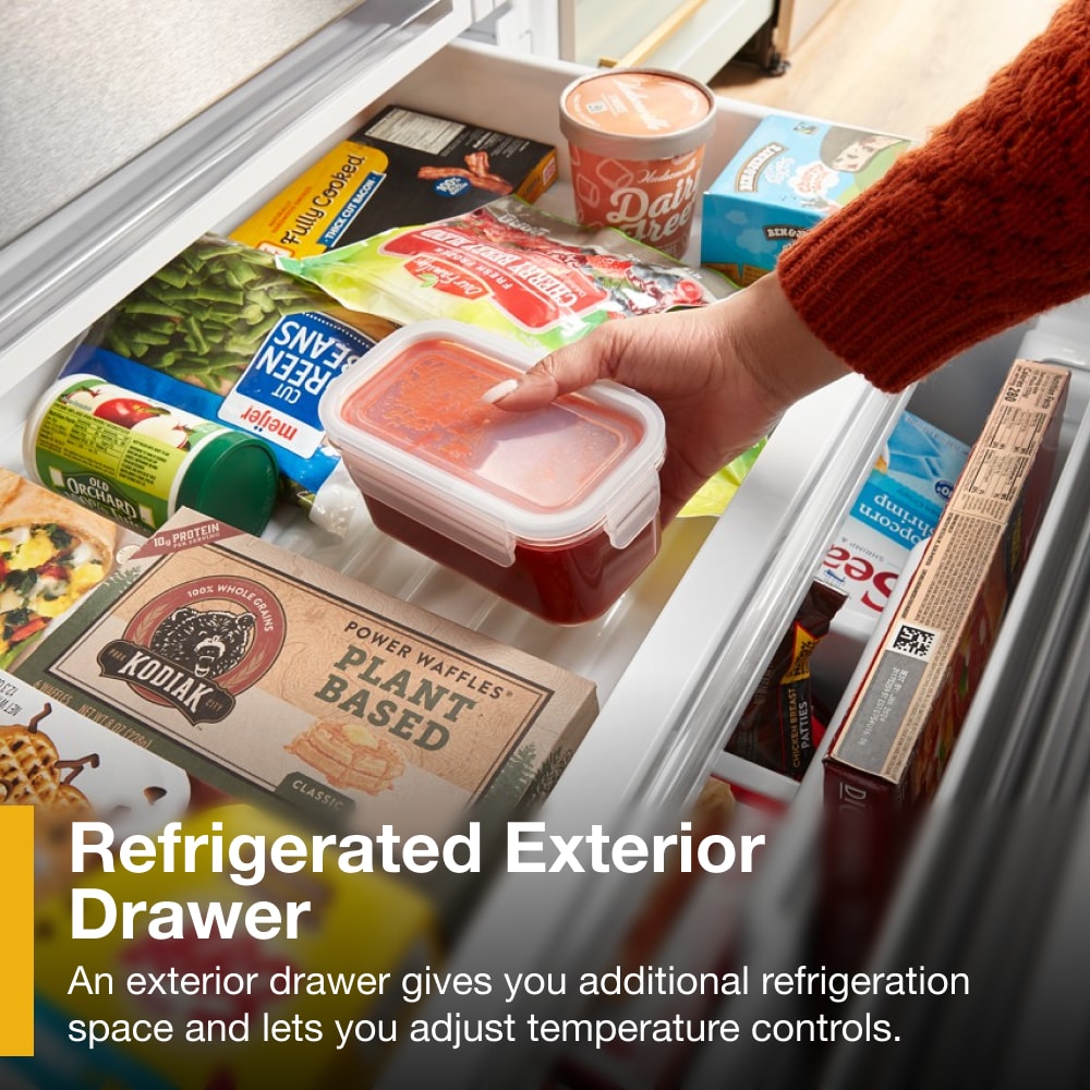 Refrigerador francés de 4 puertas de 26 pies cúbicos de profundidad estándar de Whirlpool con fábrica de hielo y dispensador de agua y hielo (Acero inoxidable resistente a las huellas dactilares) WRMF7736PZ