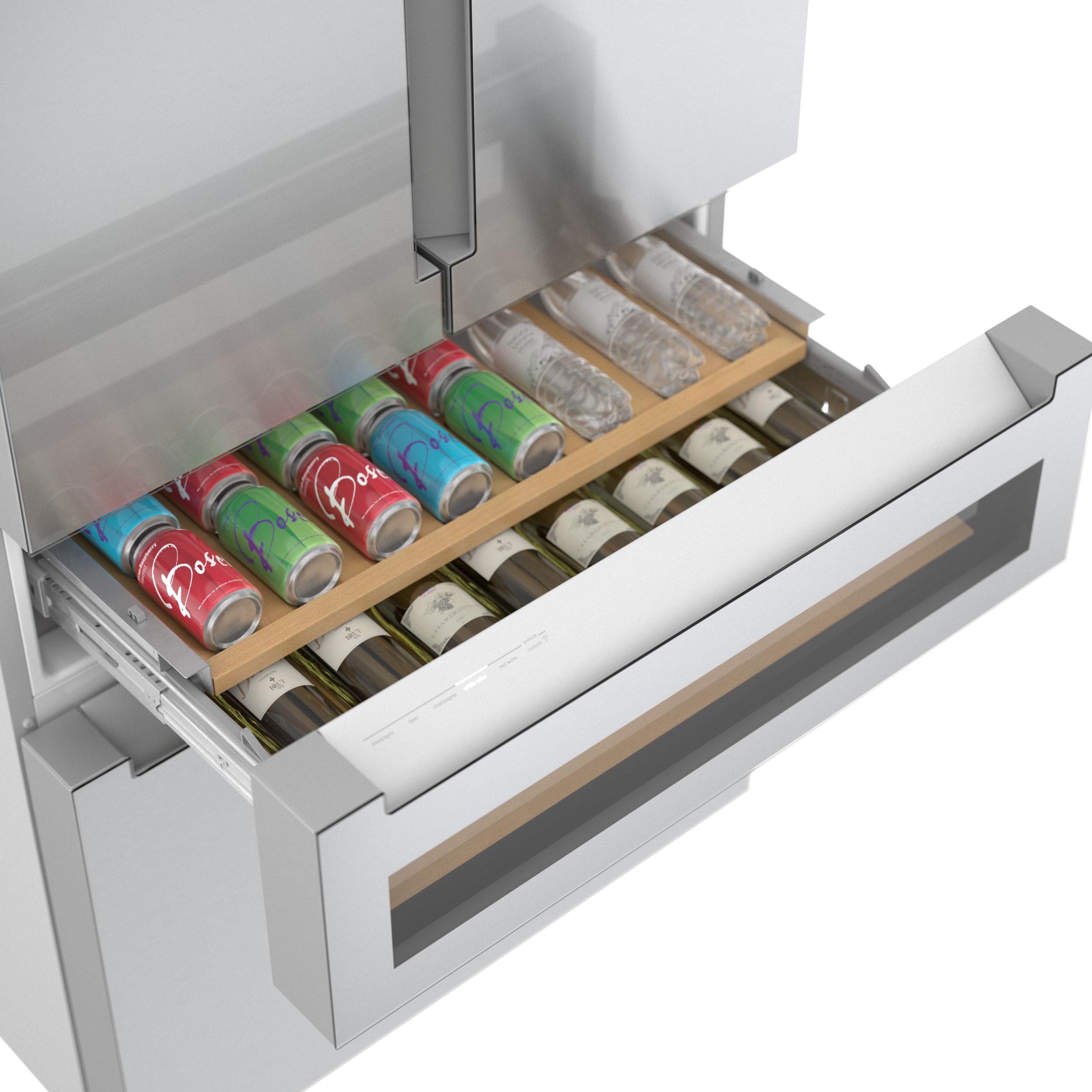 Refrigerador Bosch de Puerta Francesa de 4 Puertas de la Serie 800 de 21 pies cúbicos con Fabricador de Hielo (Acero Inoxidable) Certificado ENERGY STAR B36CL81ENG