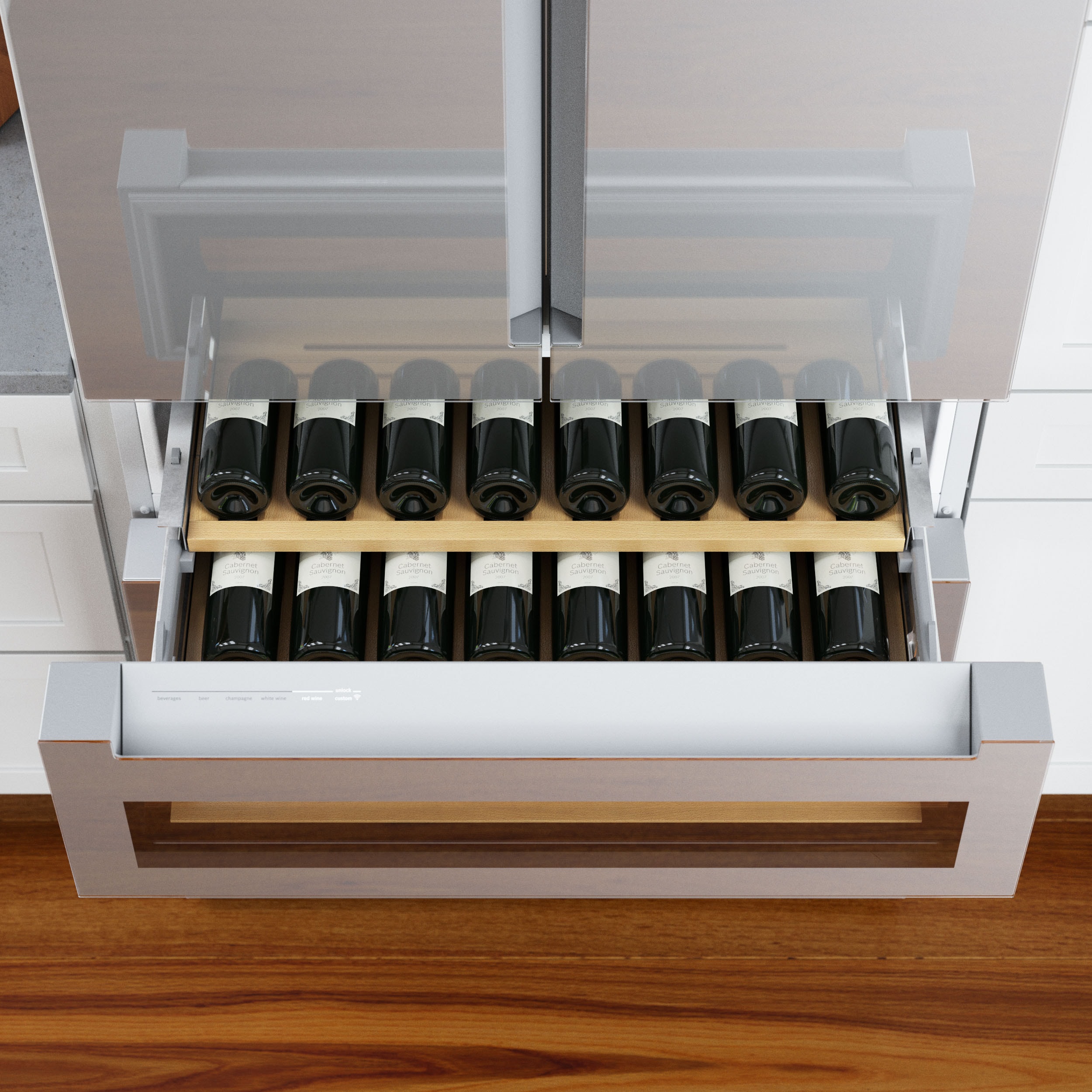 Refrigerador Bosch de Puerta Francesa de 4 Puertas de la Serie 800 de 21 pies cúbicos con Fabricador de Hielo (Acero Inoxidable) Certificado ENERGY STAR B36CL81ENG