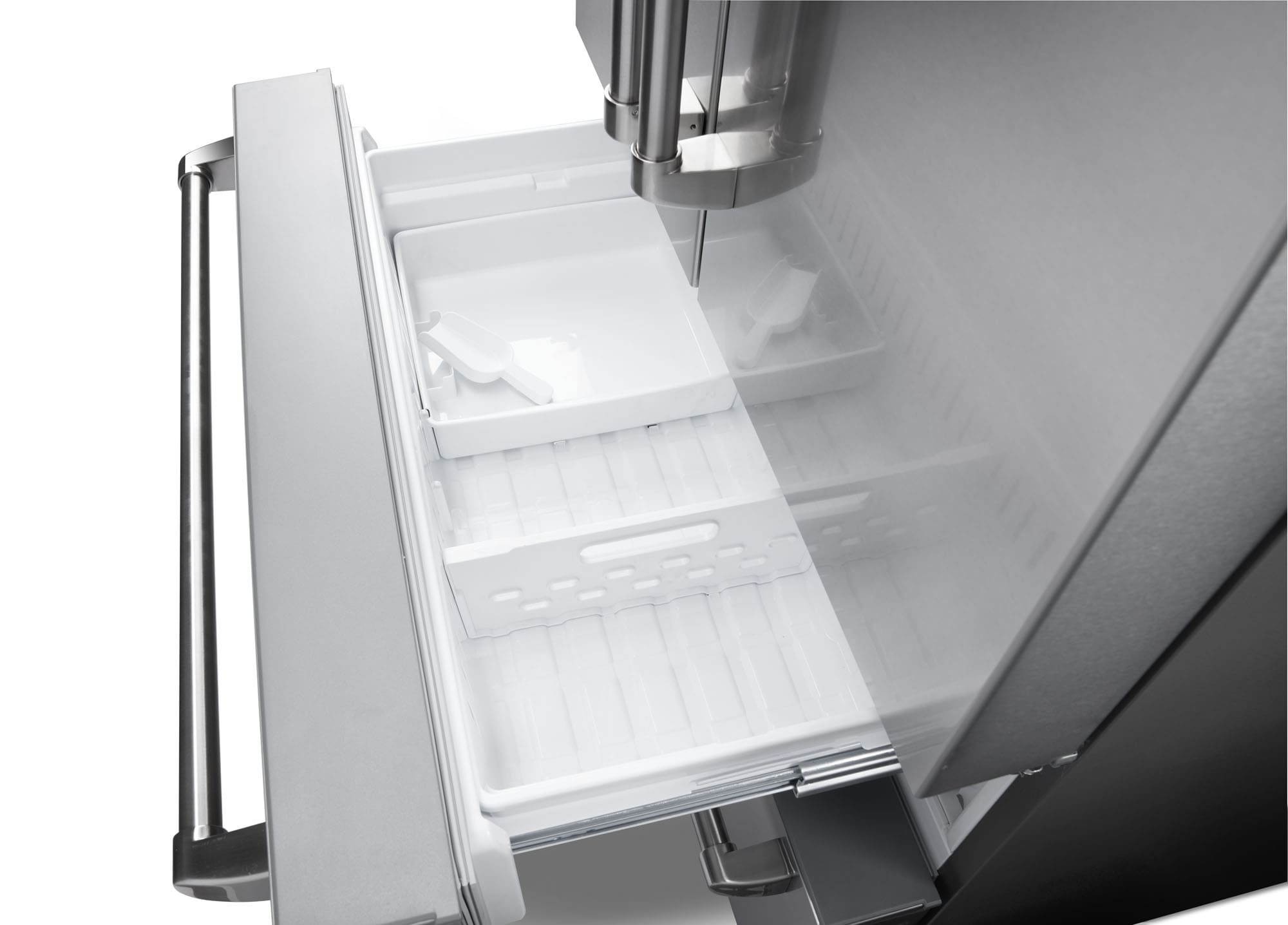 Refrigerador Francés de 4 puertas Thor Kitchen Counter-Depth de 22.5 pies cúbicos con dispensador de hielo (acero inoxidable) Certificado ENERGY STAR TRF3602