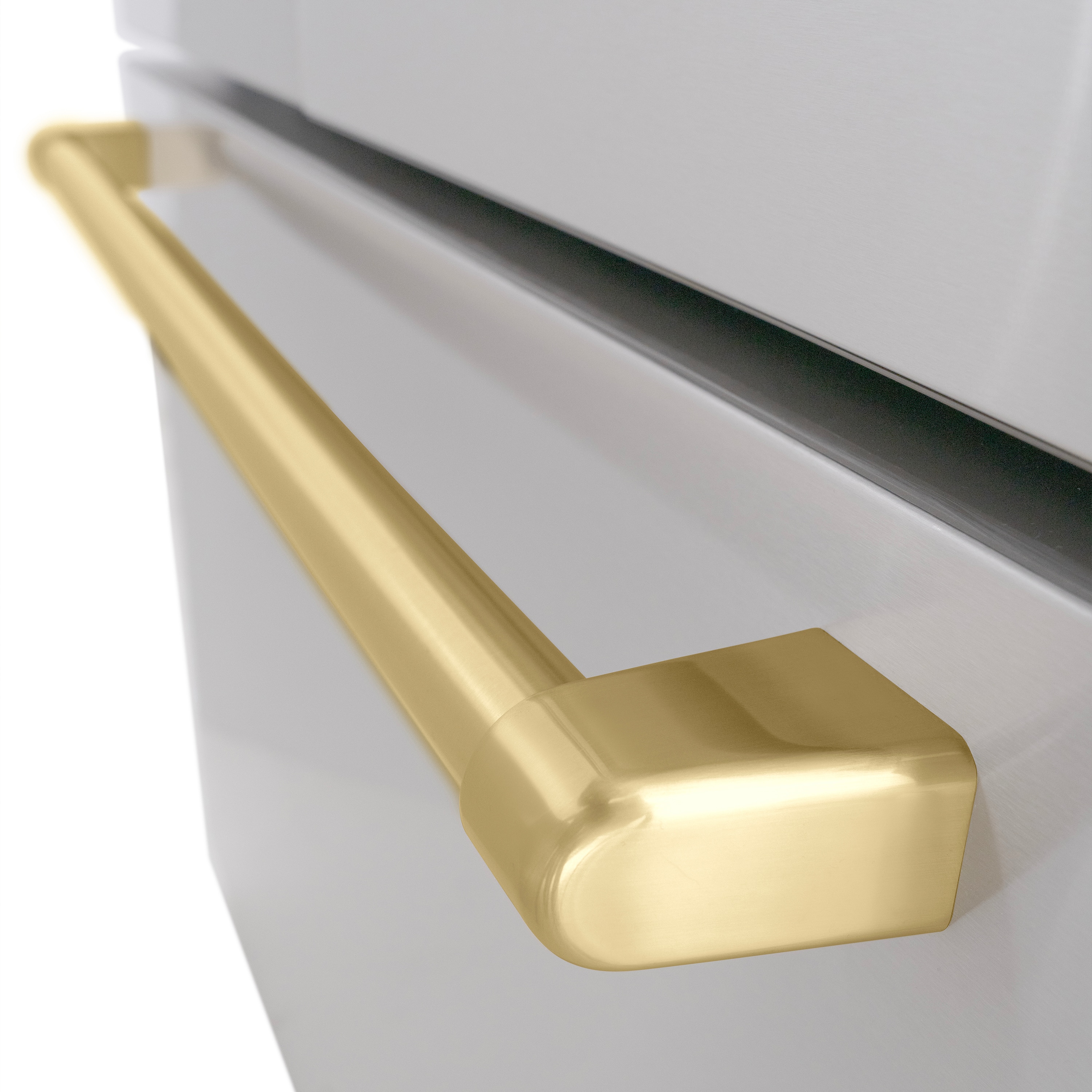 Refrigerador de Puertas Francesas de 3 Puertas con Dispensador de Hielo y Agua (Acero Inoxidable con Mango de Bronce Champán) Certificado ENERGY STAR, Profundidad Estándar de 28.9 pies cúbicos de ZLINE KITCHEN & BATH