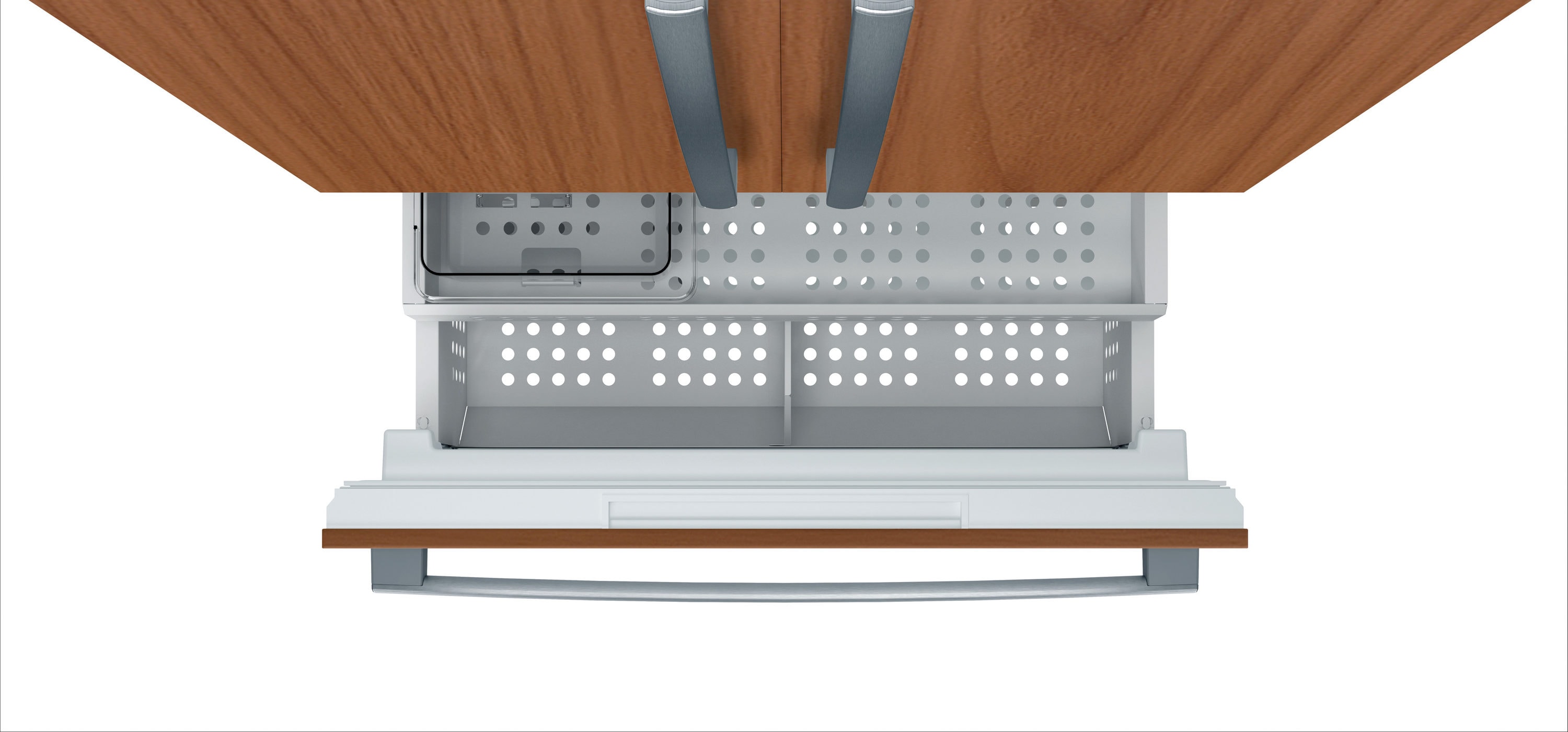 Refrigerador empotrado de puerta francesa de 19.4 pies cúbicos de la serie Bosch Counter-Depth Benchmark con fabricador de hielo (Multi) Certificado ENERGY STAR B36IT905NP