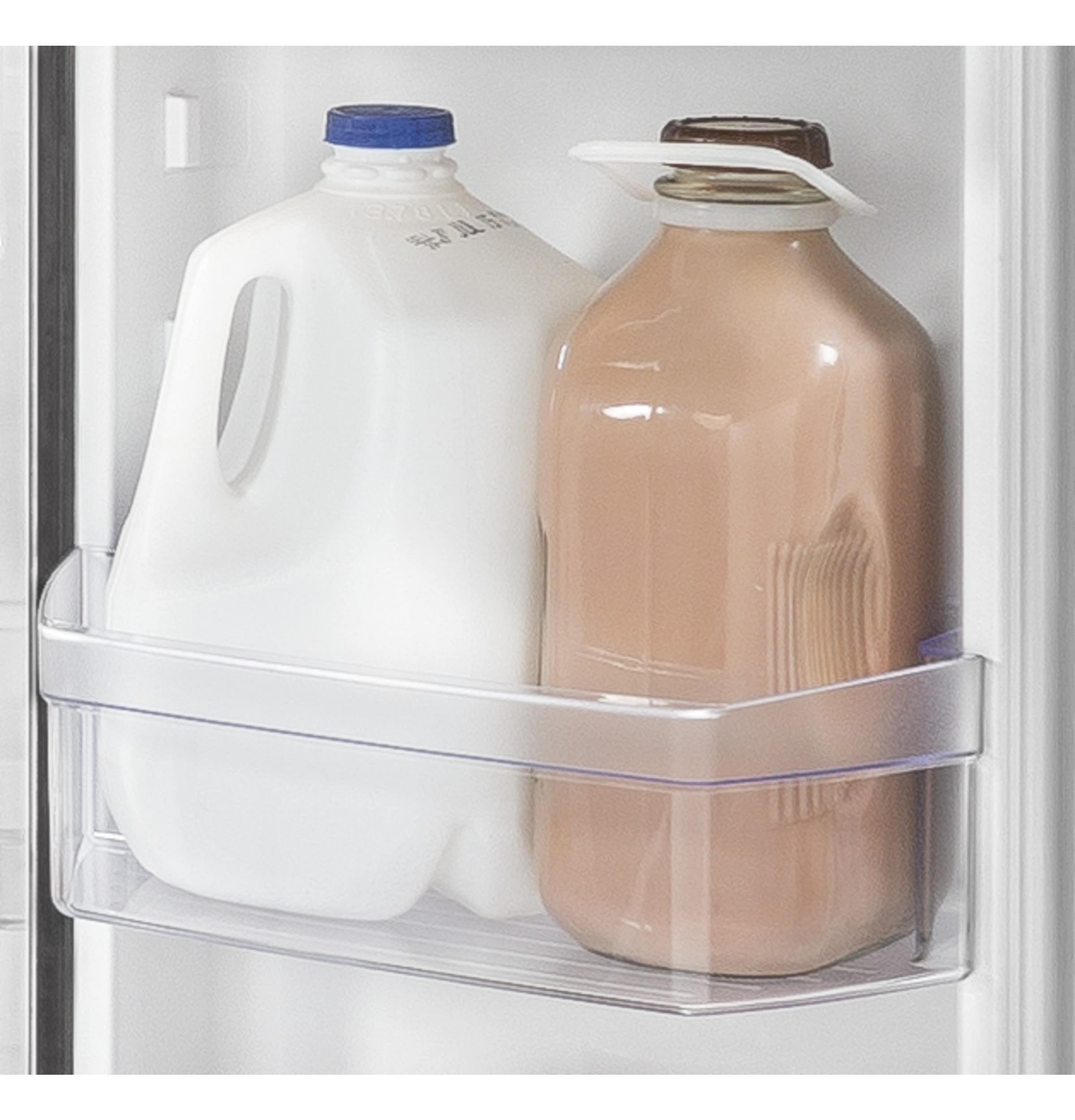 Refrigerador francés de 3 puertas GE de 18.6 pies cúbicos de profundidad de mostrador con fabricador de hielo y dispensador de agua (Gris pizarra) con certificación ENERGY STAR GWE19JMLES