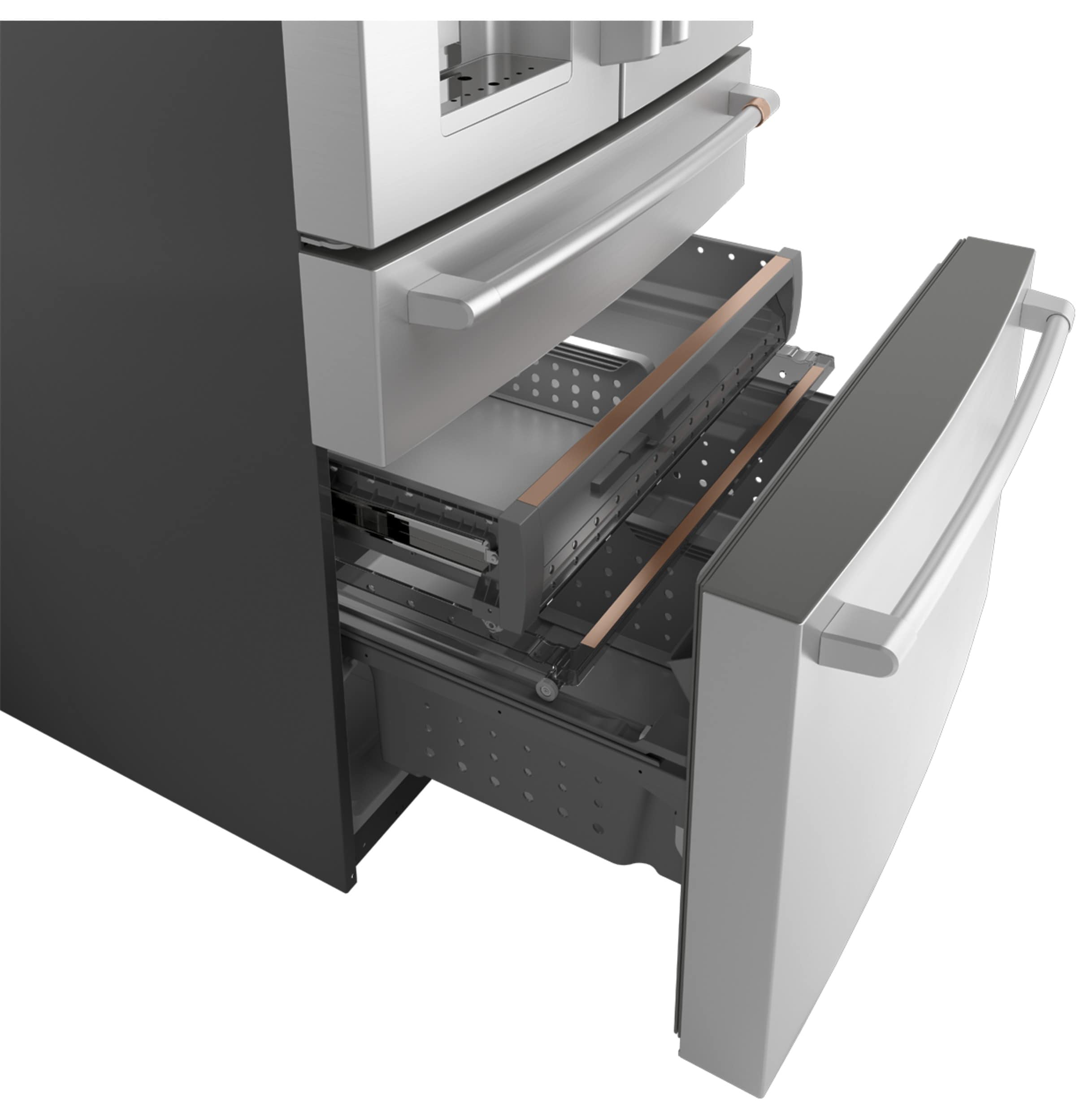Refrigerador Francés de 4 Puertas de Profundidad Estándar de 27.8 pies cúbicos, Compatible con Smart, con Dispensador de Hielo y Agua ( Acero Inoxidable ) Certificado ENERGY STAR CVE28DP2NS1