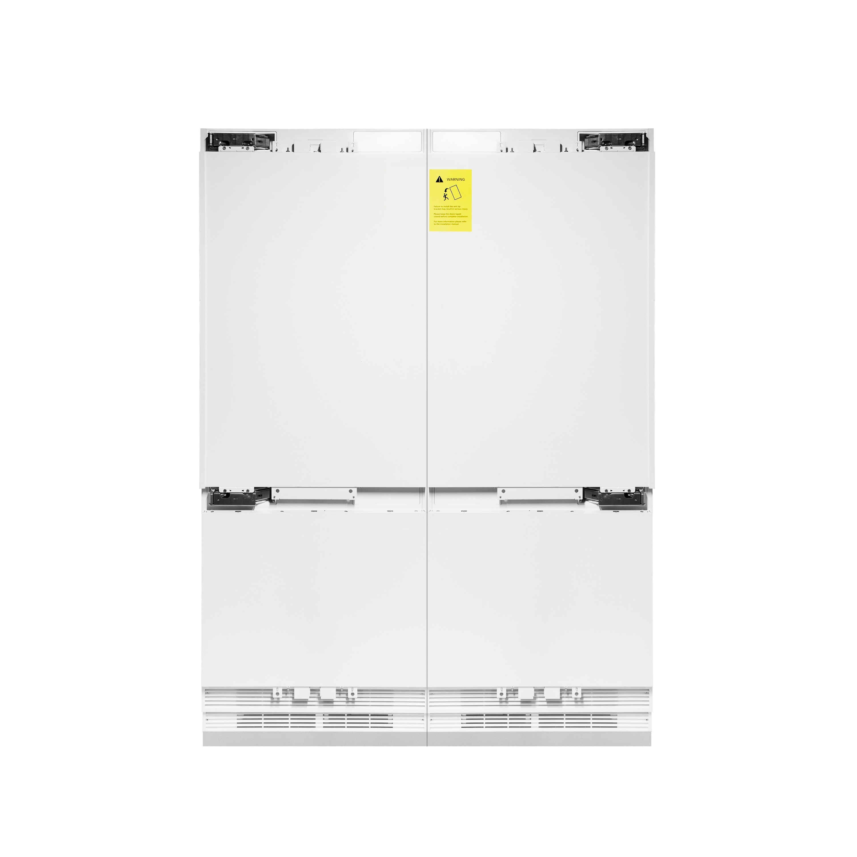 Refrigerador empotrado de puertas francesas con máquina de hielo y dispensador de agua y hielo, certificado ENERGY STAR, listo para panel. Profundidad de mostrador de 32.2 pies cúbicos de ZLINE KITCHEN & BATH.