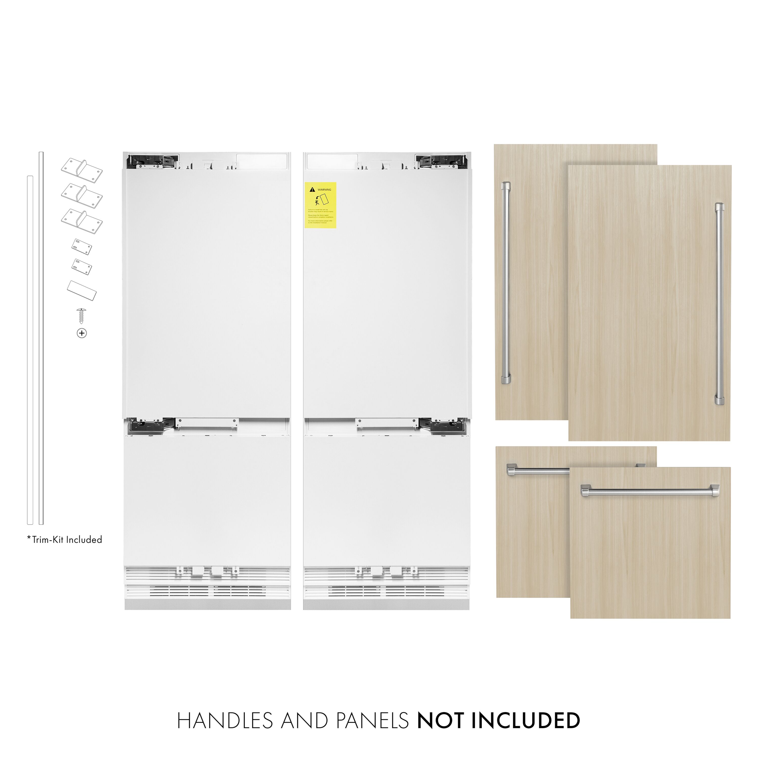 Refrigerador empotrado de puertas francesas con dispensador de hielo y agua, listo para panel personalizado- Edición Autógrafo de ZLINE KITCHEN & BATH, certificado por ENERGY STAR- 32.2 pies cúbicos de capacidad