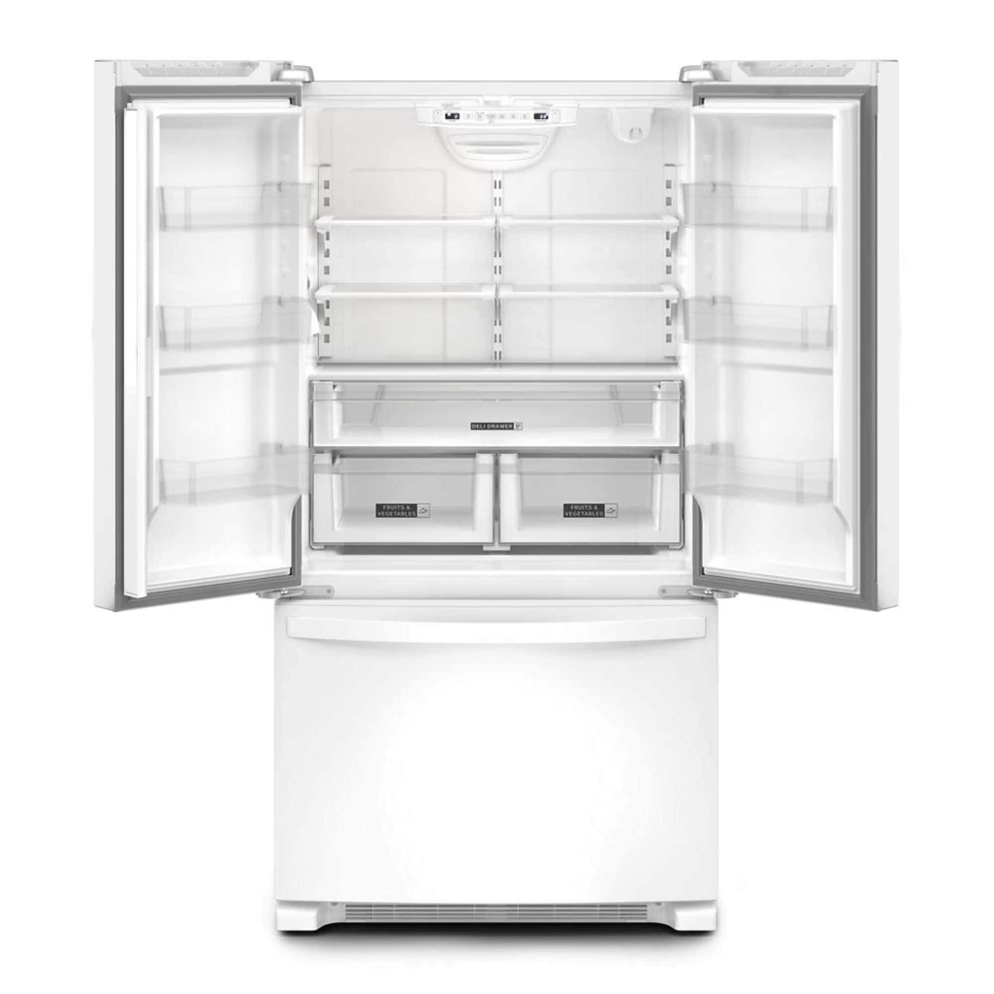 Refrigerador francés de puertas triples de 20 pies cúbicos de profundidad con fabricador de hielo (blanco) certificado ENERGY STAR - Whirlpool WRFC2036RW