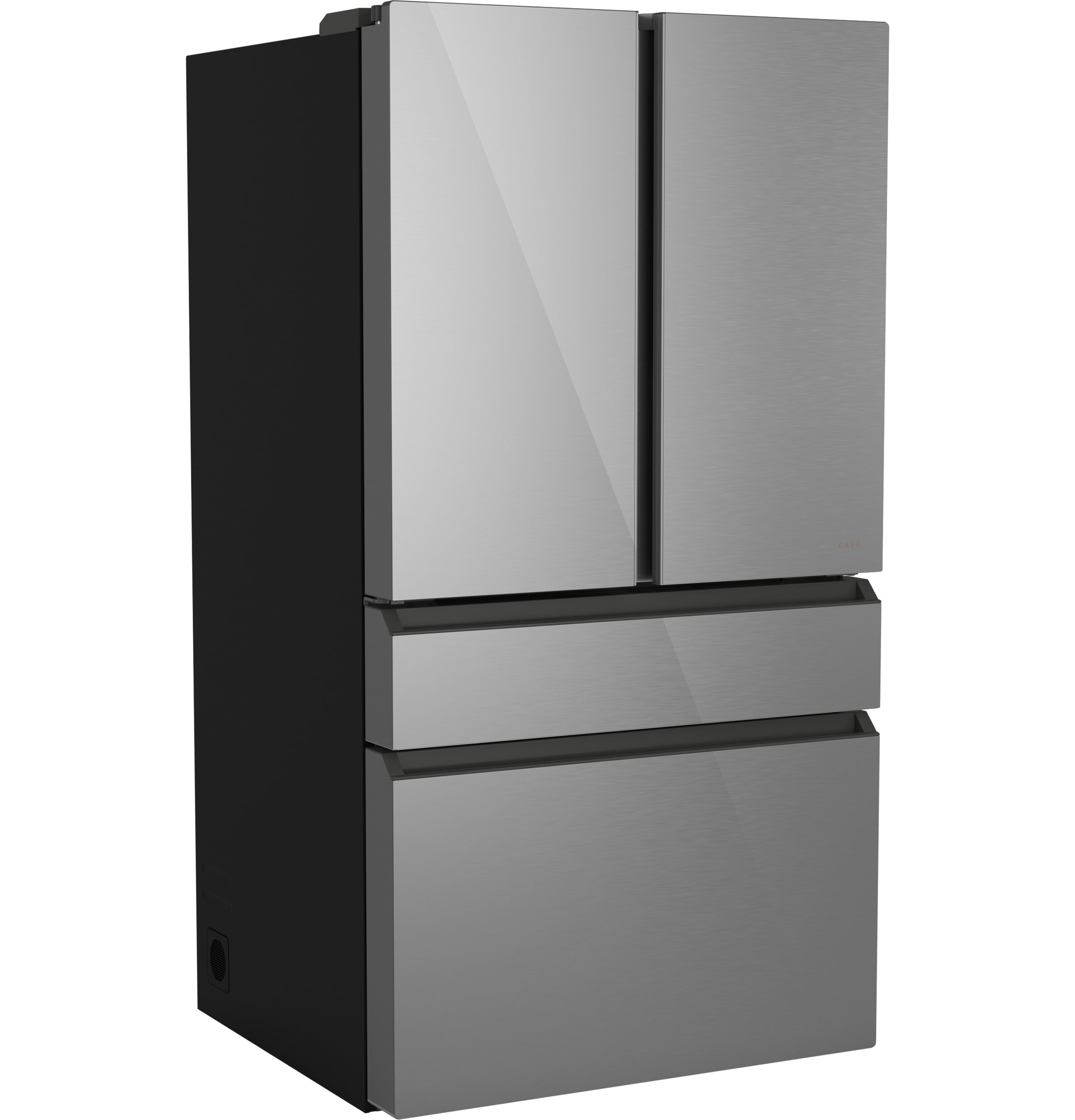 Refrigerador francés de puerta inteligente compatible con cafetería de 23.2 pies cúbicos de profundidad de mostrador con fabricador de hielo y dispensador de agua (vidrio platino) Certificado ENERGY STAR CJE23DM5WS5.